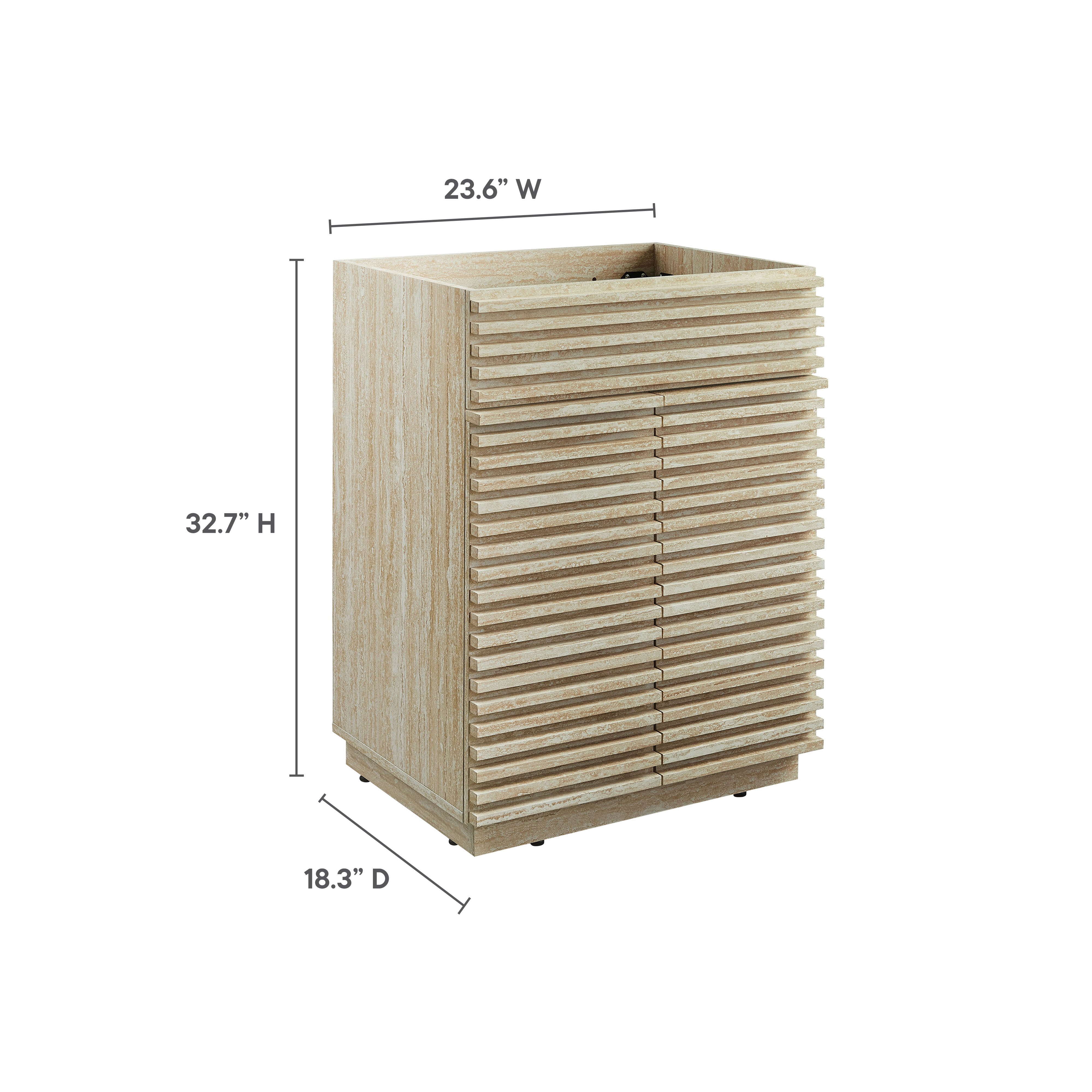 Render 24" Faux Travertine Bathroom Vanity Cabinet (Sink Not Included) by Modway - Best Buy Furniture