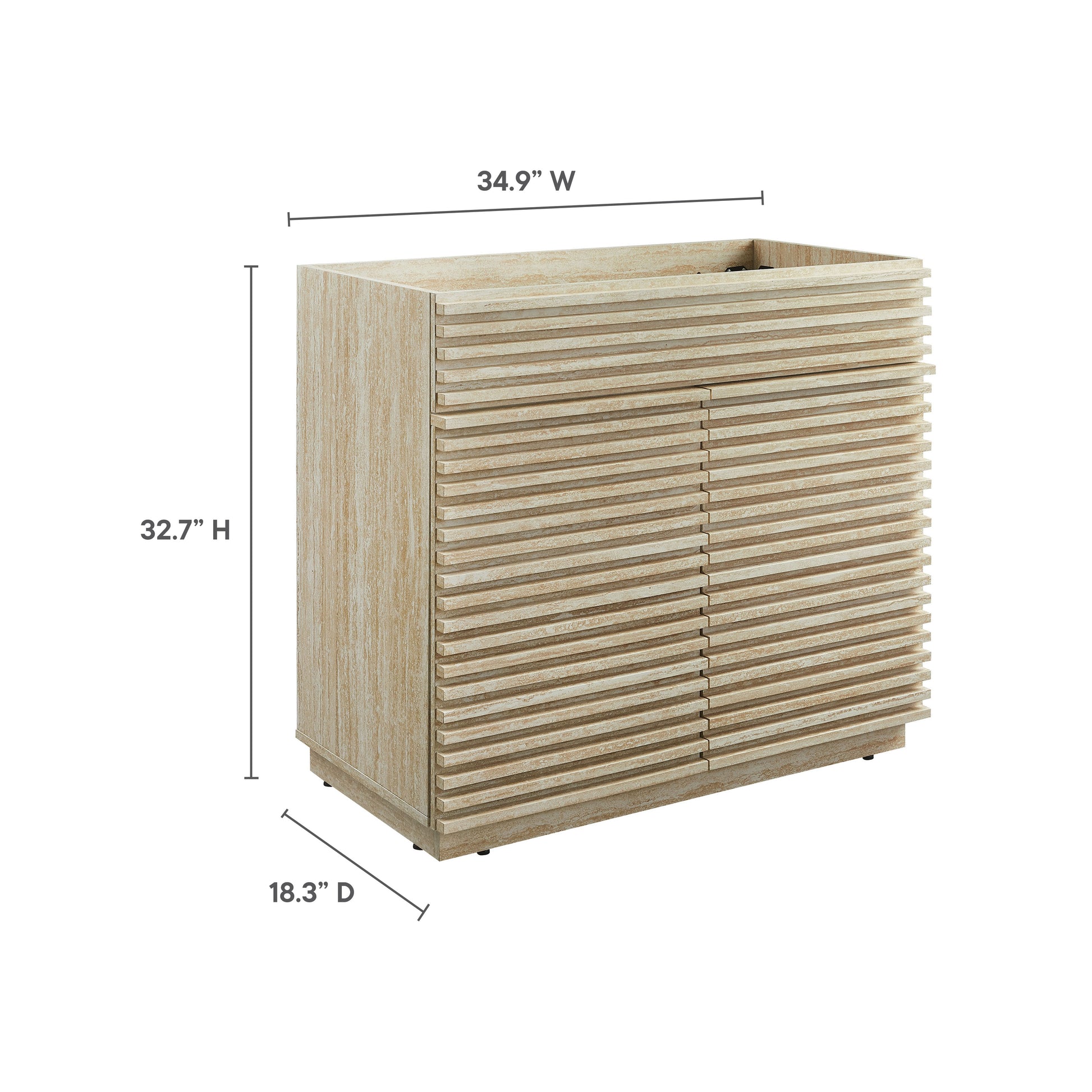 Render 36" Faux Travertine Bathroom Vanity Cabinet (Sink Not Included) by Modway - Best Buy Furniture