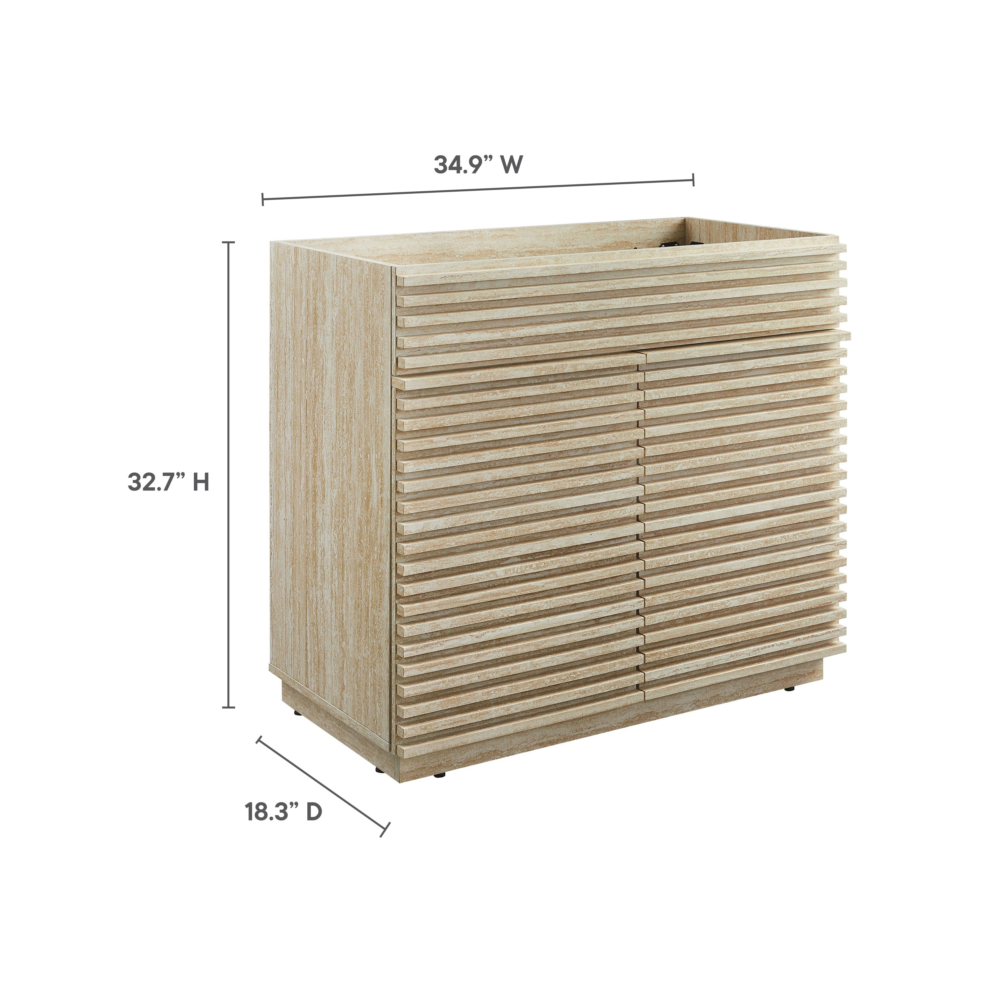 Render 36" Faux Travertine Bathroom Vanity Cabinet (Sink Not Included) by Modway - Best Buy Furniture