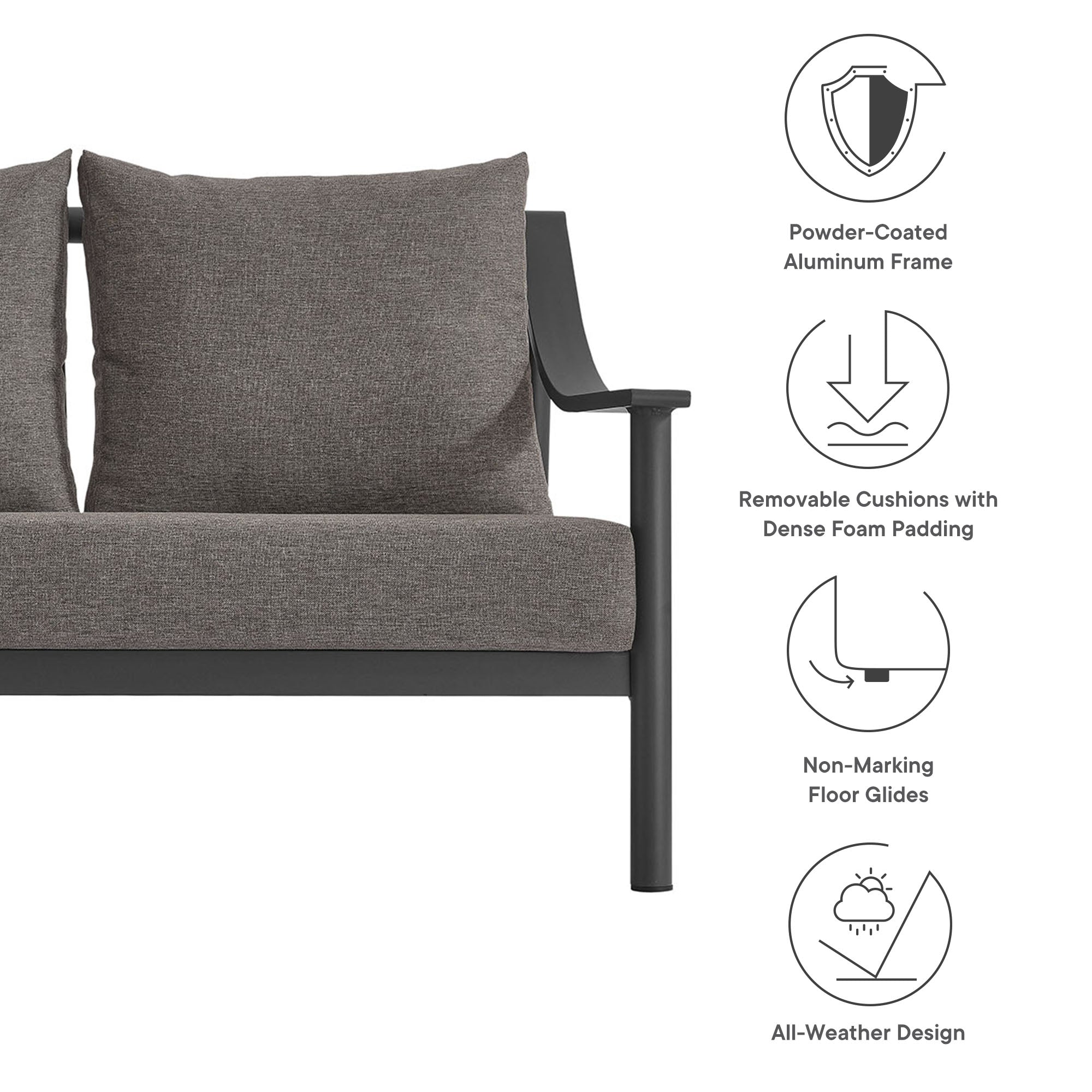 Terrace Outdoor Patio Aluminum Sofa by Modway - Best Buy Furniture