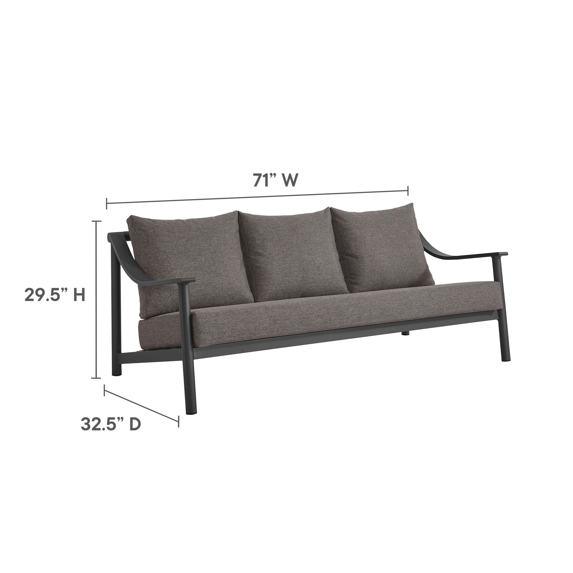 Terrace Outdoor Patio Aluminum Sofa by Modway - Best Buy Furniture