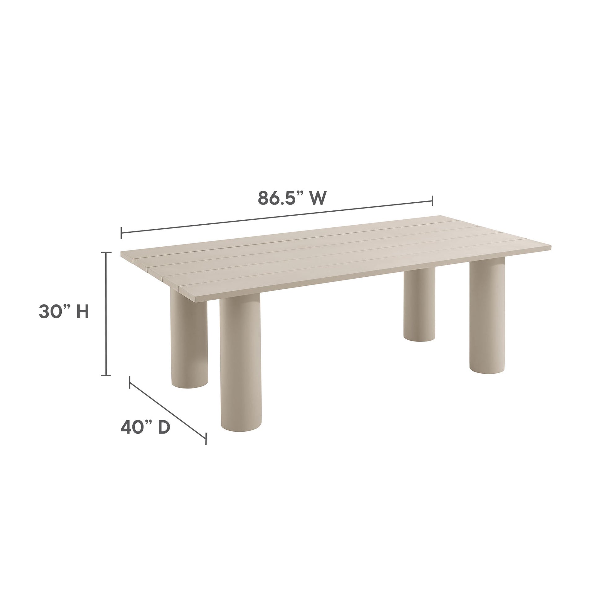 Nautica Outdoor Patio 87" Rectangular Aluminum Dining Table by Modway - Best Buy Furniture