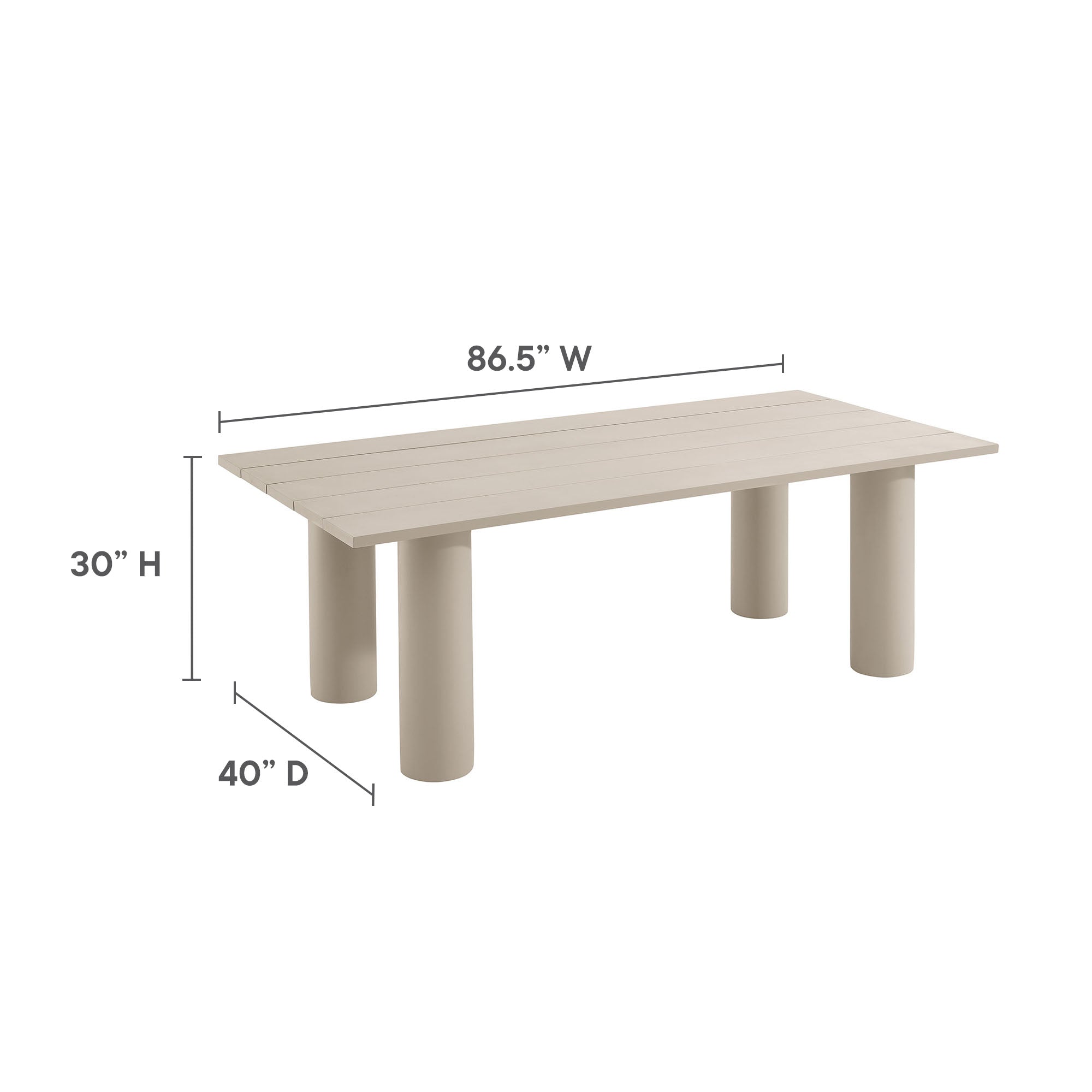 Nautica Outdoor Patio 87" Rectangular Aluminum Dining Table by Modway - Best Buy Furniture