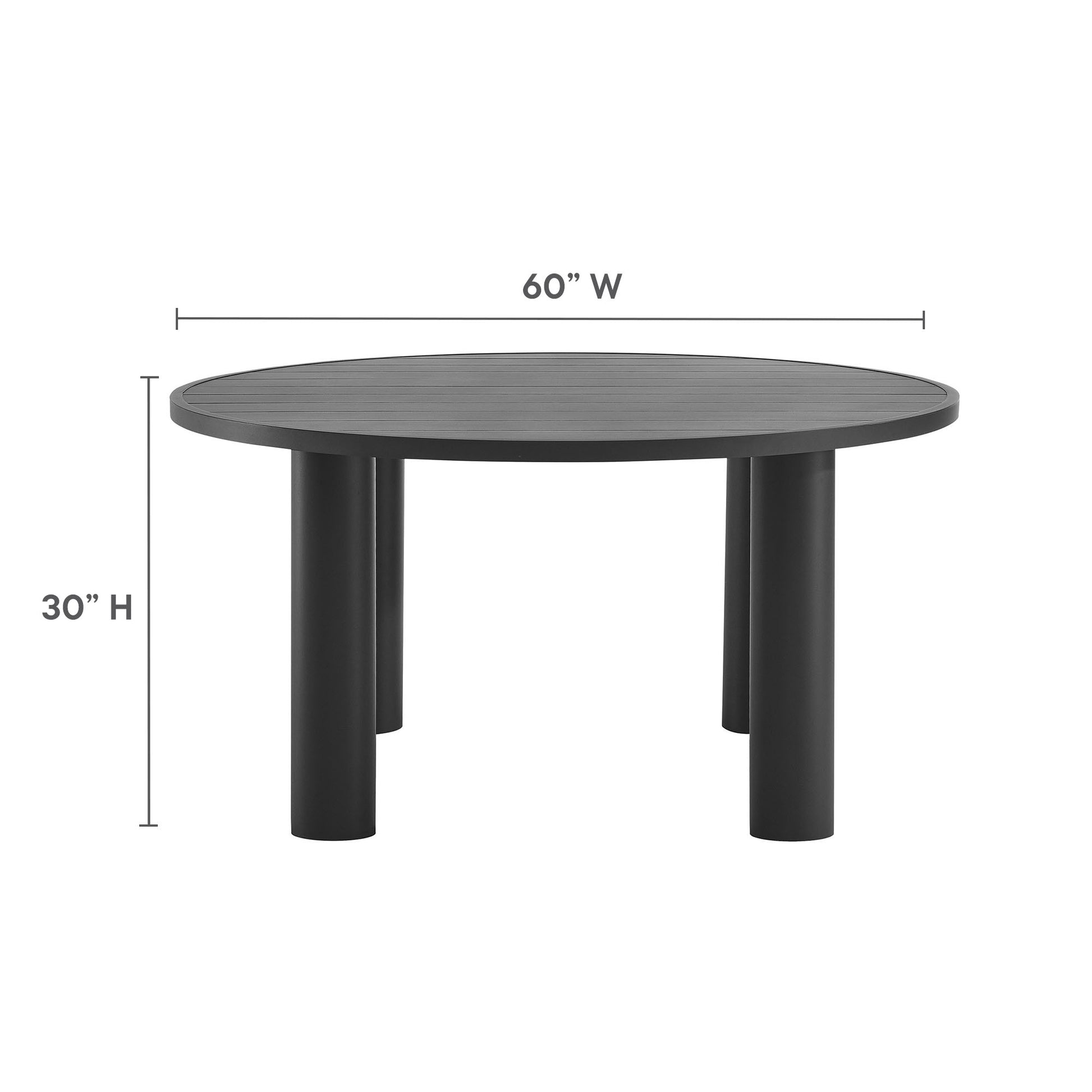 Nautica Outdoor Patio 60" Round Aluminum Dining Table by Modway - Best Buy Furniture