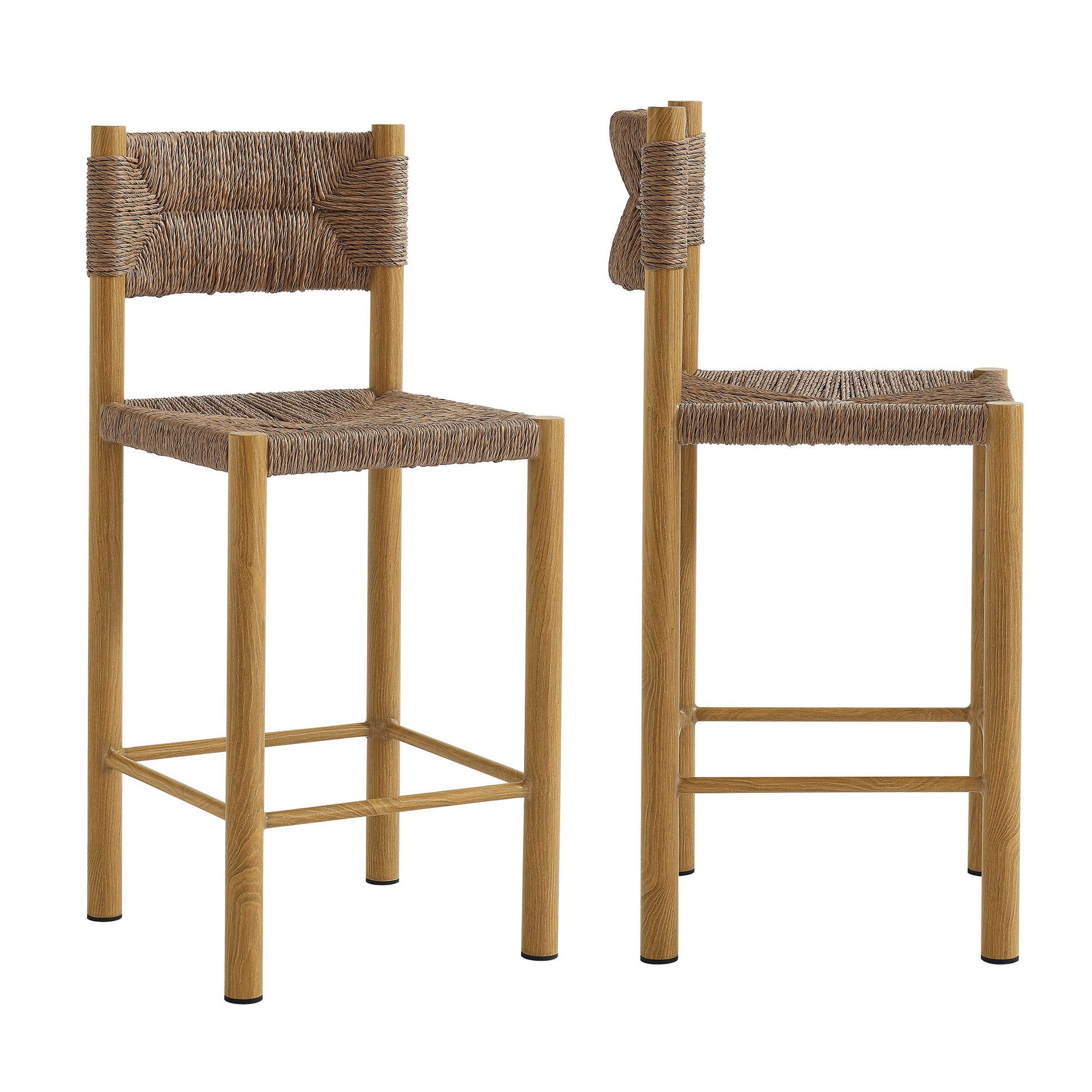 Parkland Outdoor Patio Rattan and Aluminum Counter Stools Set of 2 by Modway - Best Buy Furniture