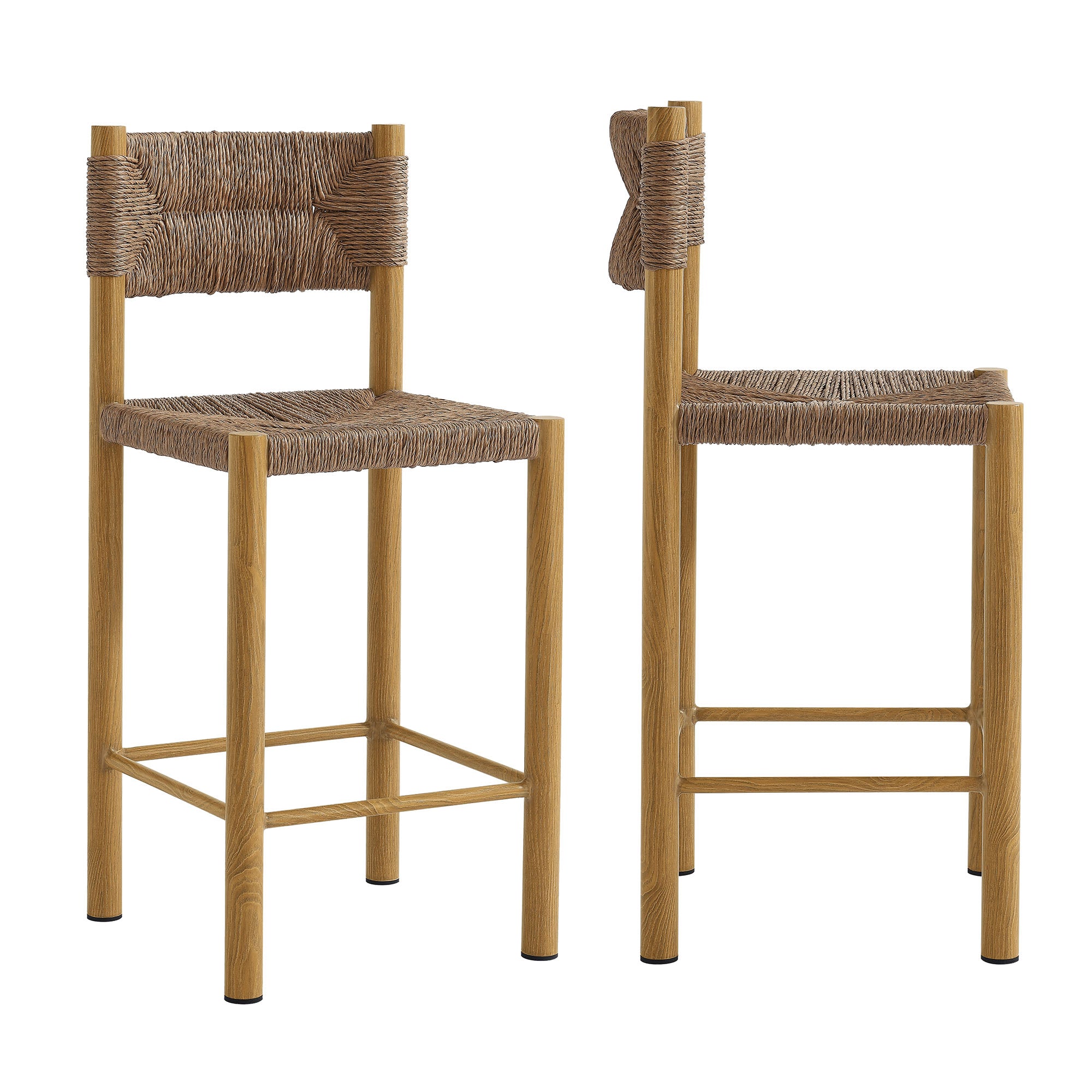 Parkland Outdoor Patio Rattan and Aluminum Counter Stools Set of 2 by Modway - Best Buy Furniture