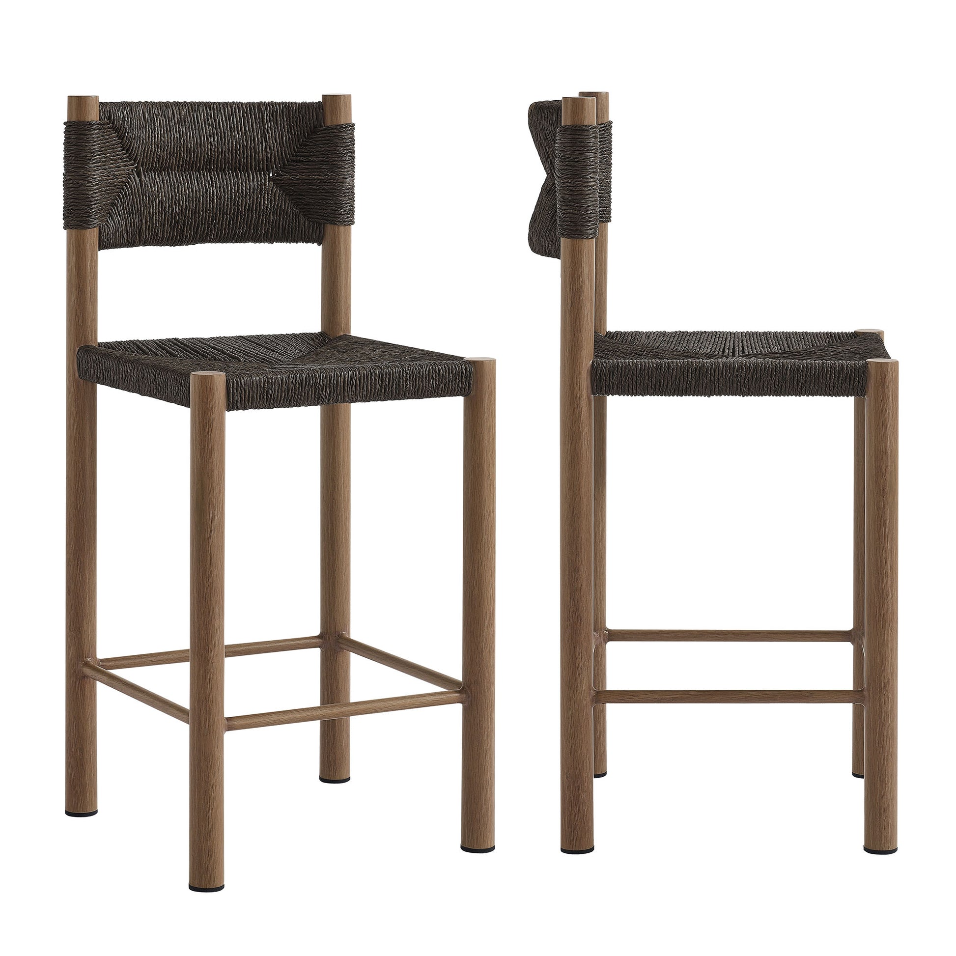 Parkland Outdoor Patio Rattan and Aluminum Counter Stools Set of 2 by Modway - Best Buy Furniture