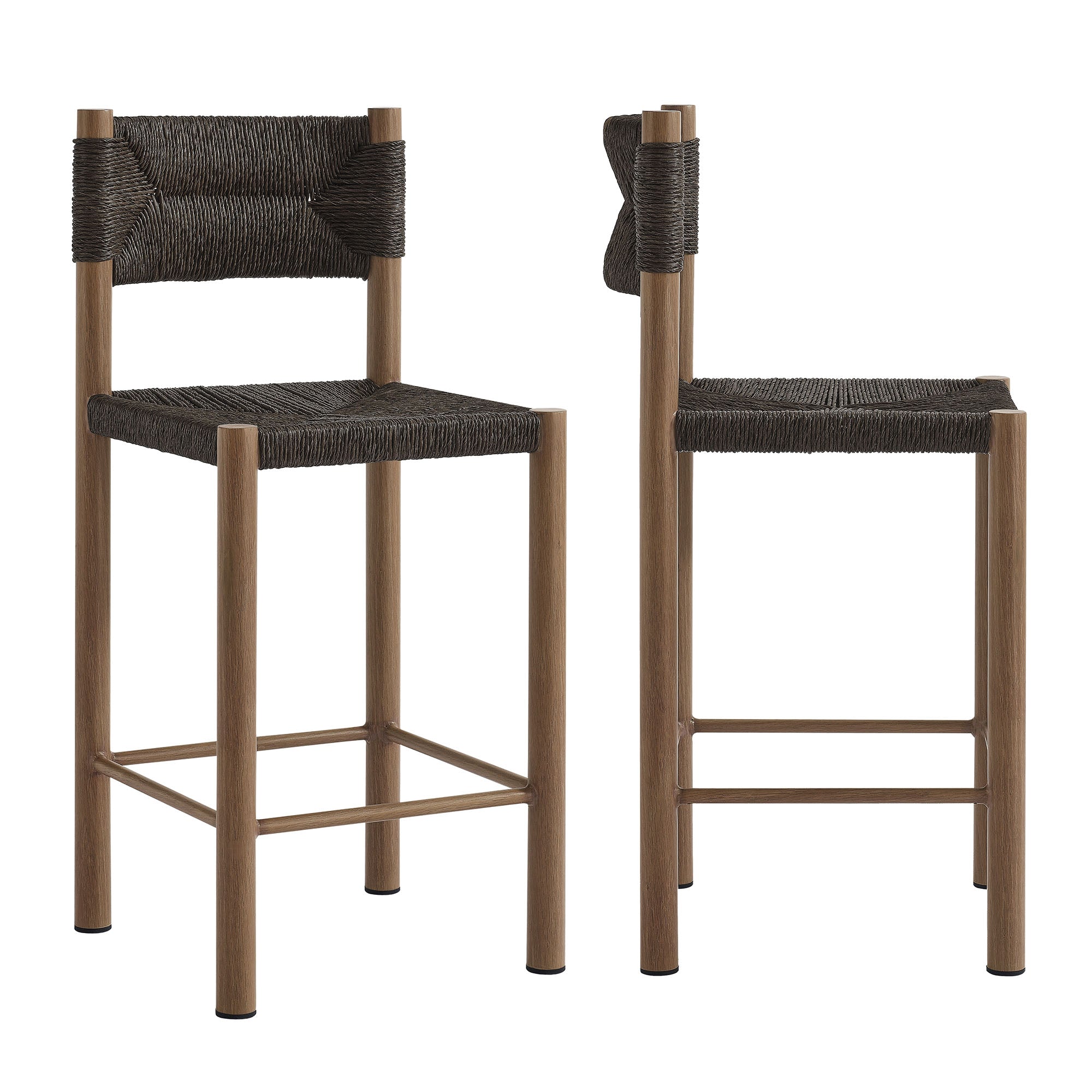 Parkland Outdoor Patio Rattan and Aluminum Counter Stools Set of 2 by Modway - Best Buy Furniture