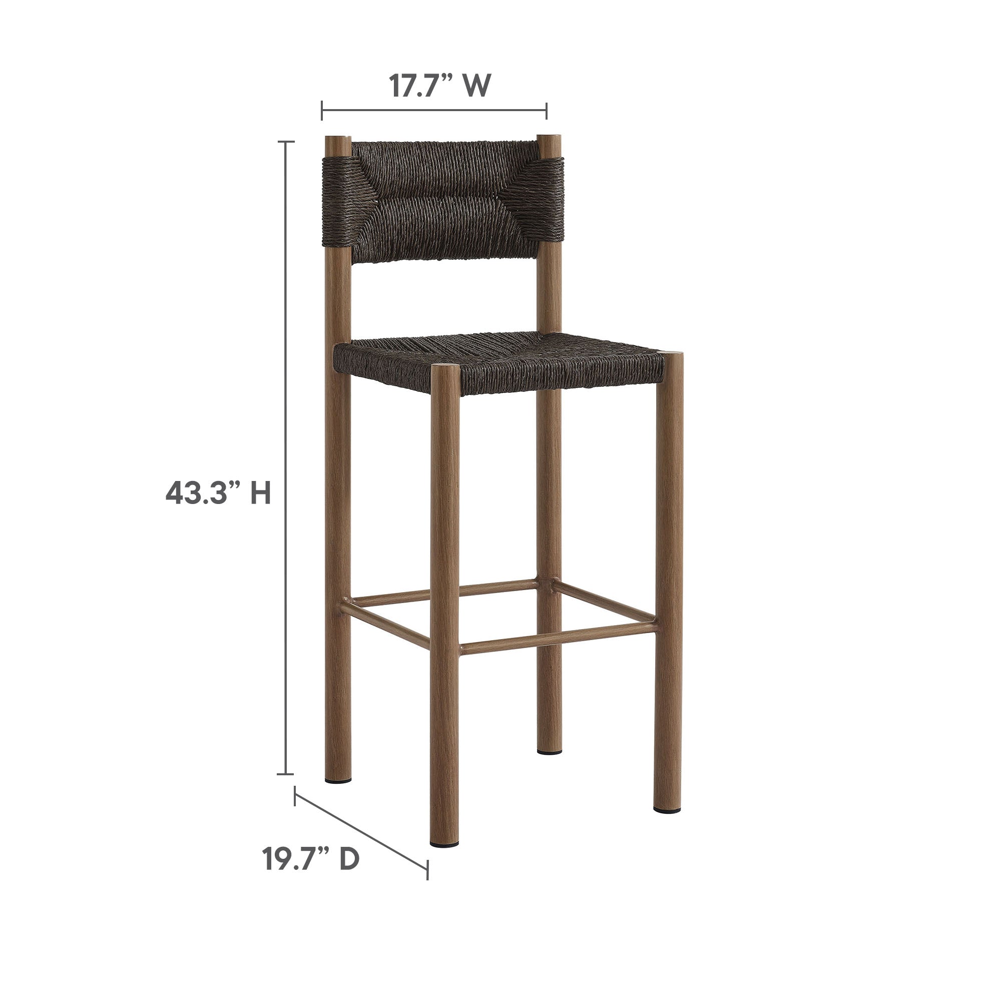 Parkland Outdoor Patio Rattan and Aluminum Bar Stools Set of 2 by Modway - Best Buy Furniture
