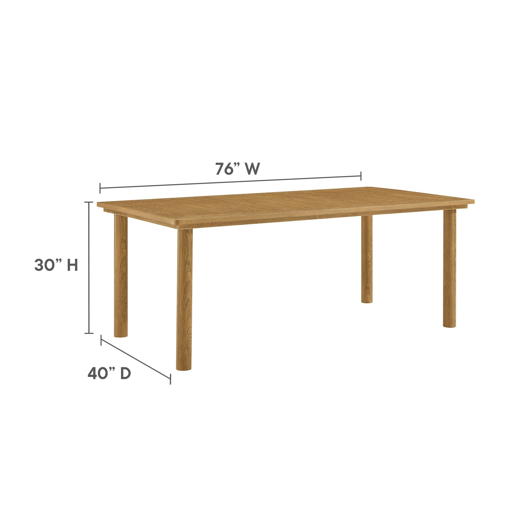 Parkland 76" Outdoor Patio Aluminum Dining Table by Modway - Best Buy Furniture