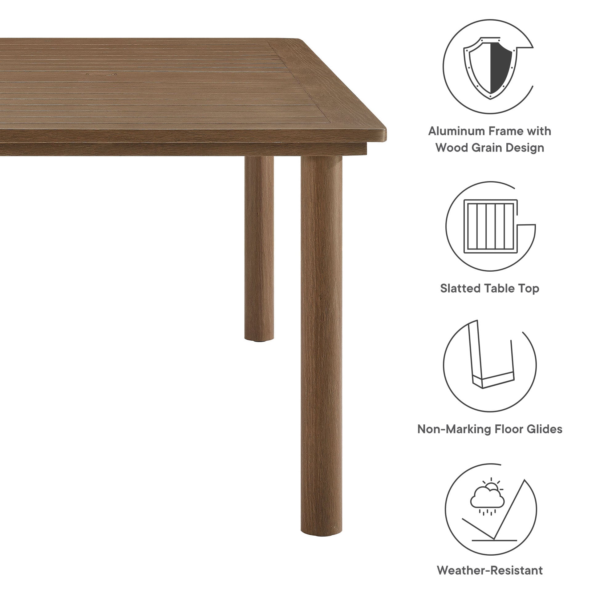 Parkland 76" Outdoor Patio Aluminum Dining Table by Modway - Best Buy Furniture