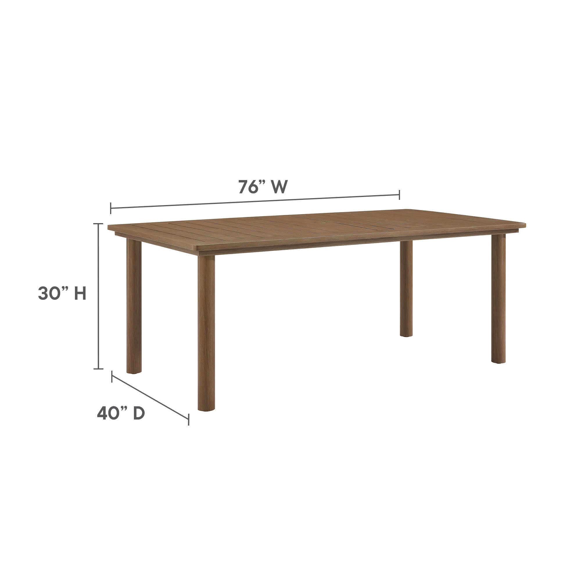 Parkland 76" Outdoor Patio Aluminum Dining Table by Modway - Best Buy Furniture
