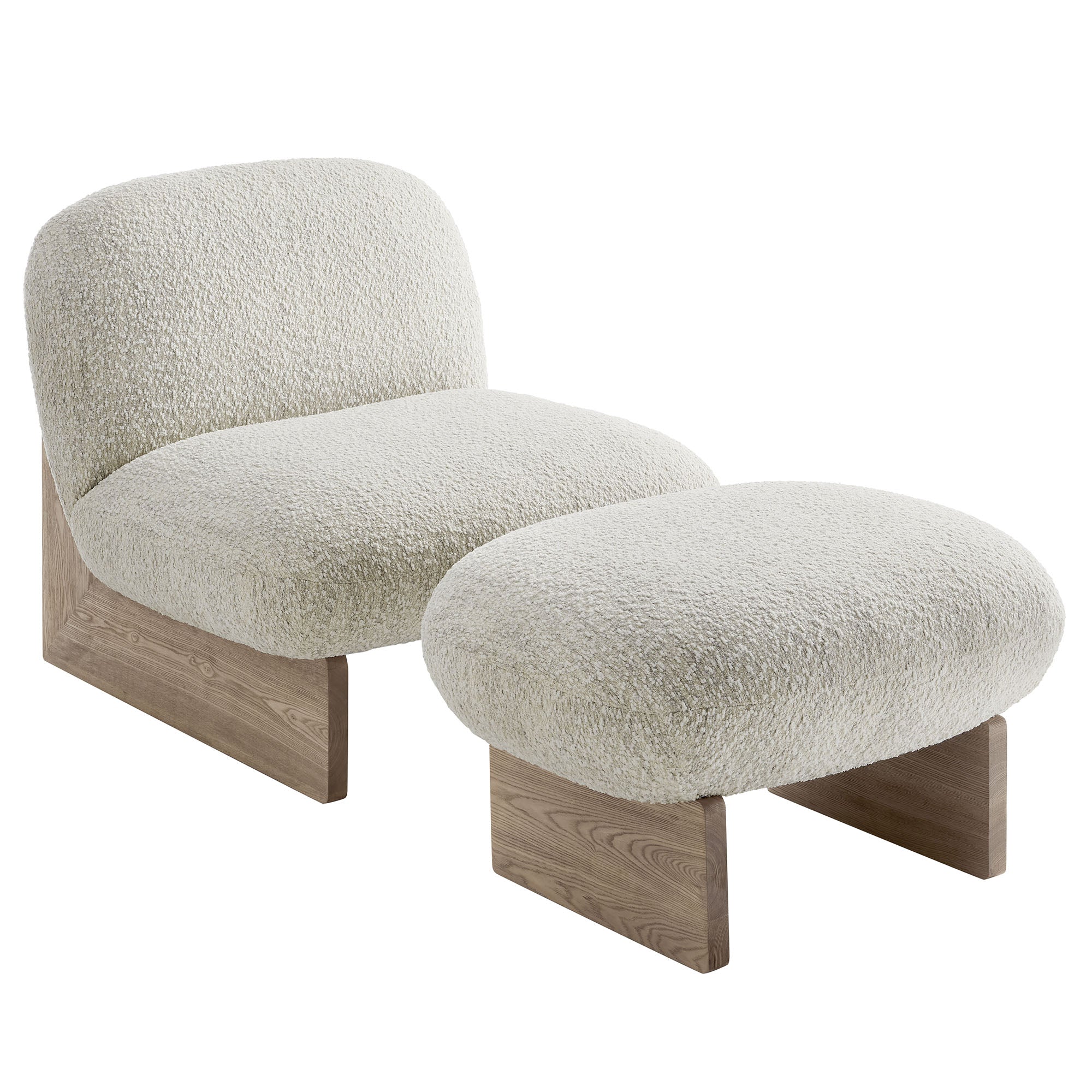 Loyal Boucle Fabric Accent Chair and Ottoman Set by Modway - Best Buy Furniture