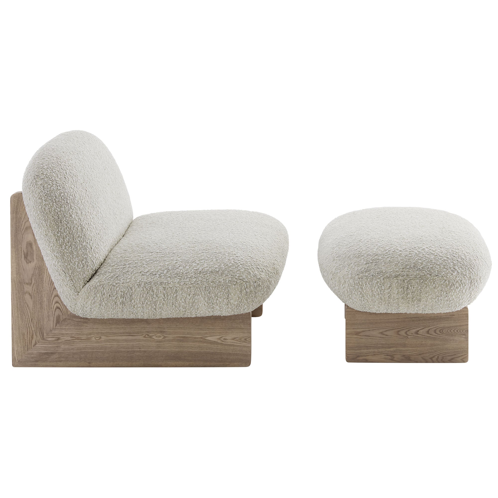 Loyal Boucle Fabric Accent Chair and Ottoman Set by Modway - Best Buy Furniture