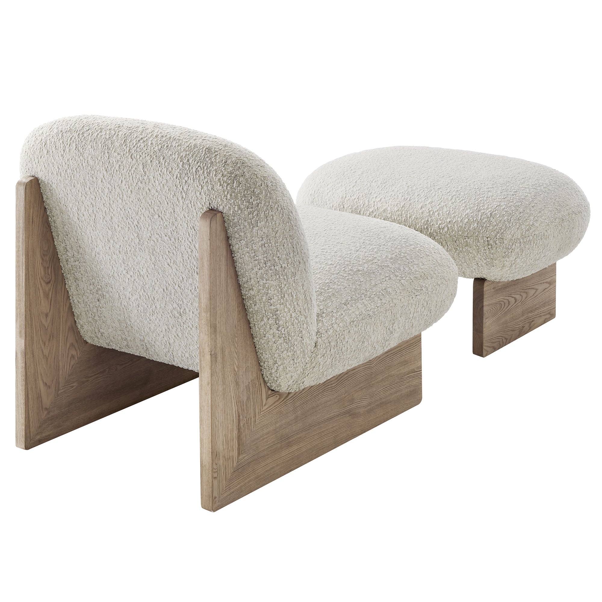 Loyal Boucle Fabric Accent Chair and Ottoman Set by Modway - Best Buy Furniture