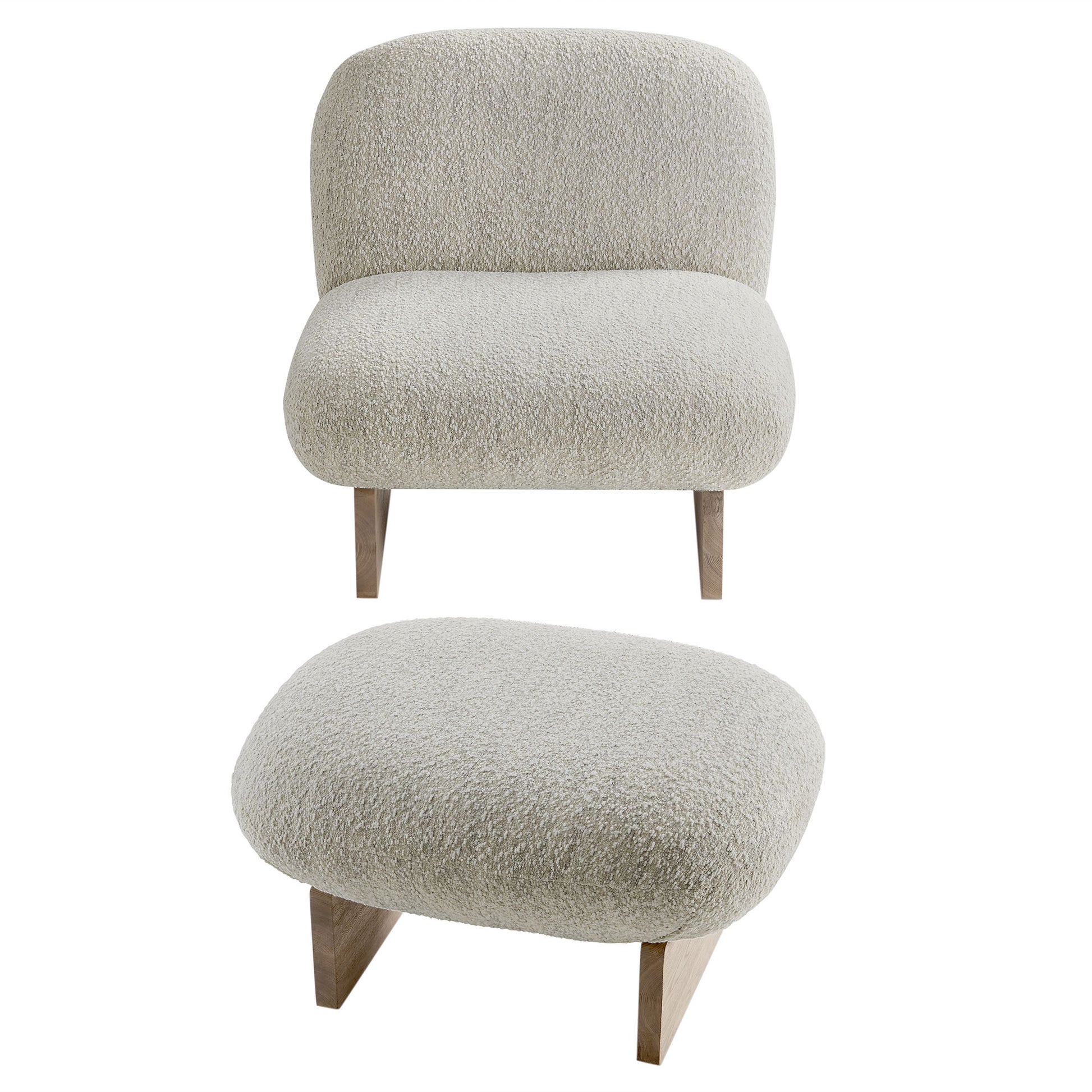 Loyal Boucle Fabric Accent Chair and Ottoman Set by Modway - Best Buy Furniture