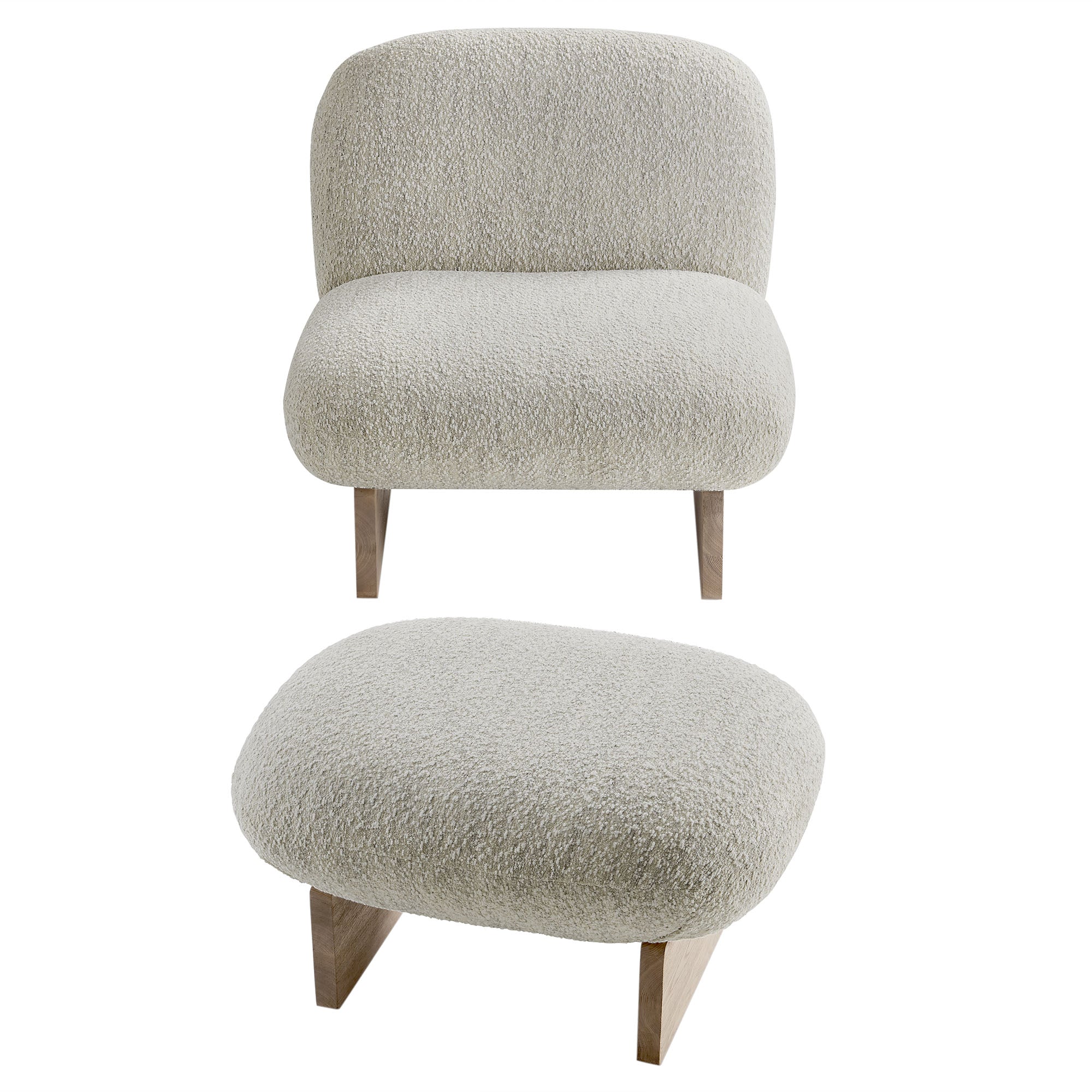Loyal Boucle Fabric Accent Chair and Ottoman Set by Modway - Best Buy Furniture
