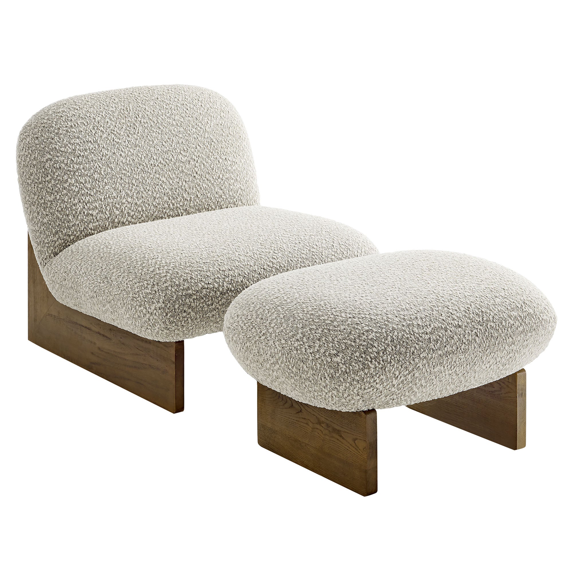 Loyal Boucle Fabric Accent Chair and Ottoman Set by Modway - Best Buy Furniture