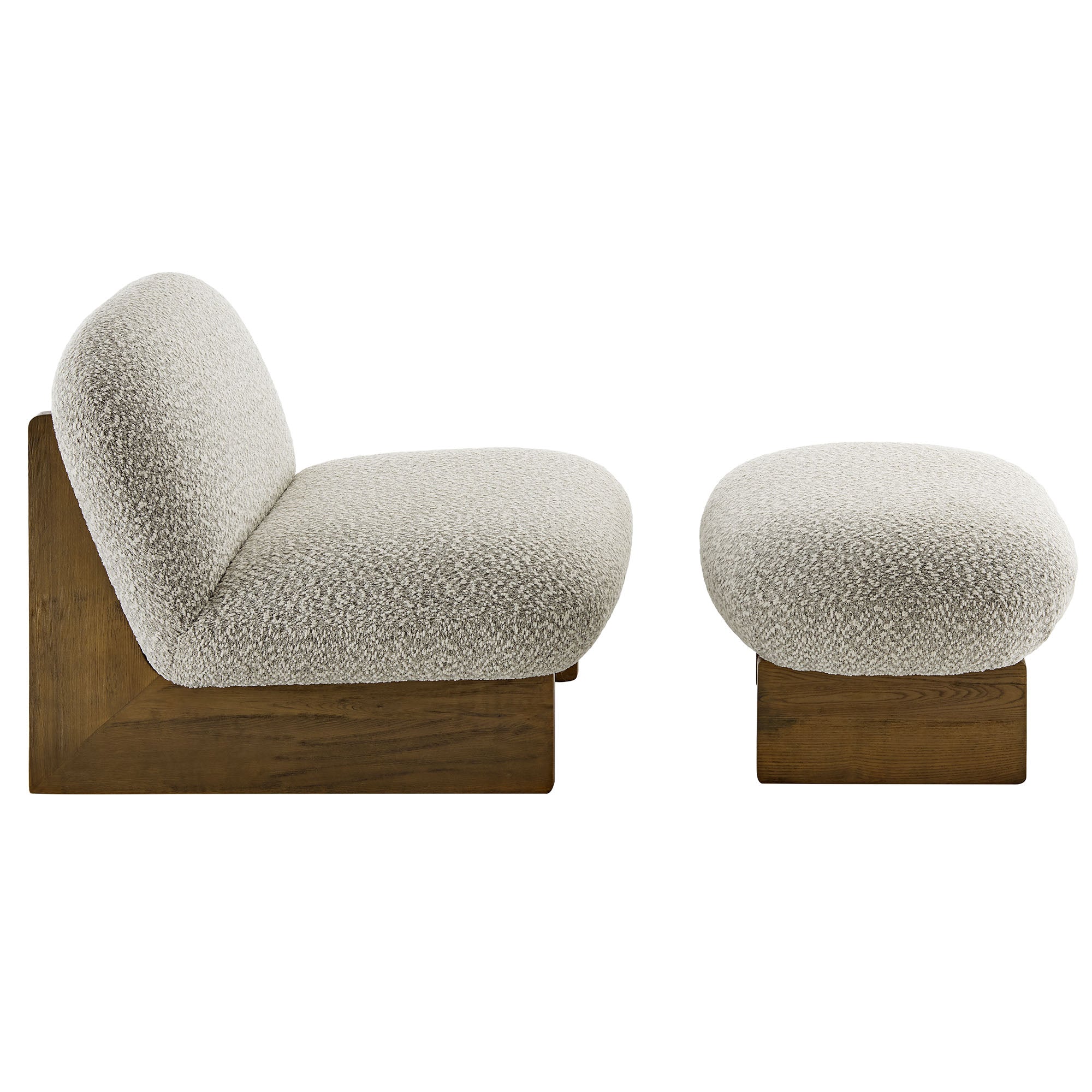 Loyal Boucle Fabric Accent Chair and Ottoman Set by Modway - Best Buy Furniture