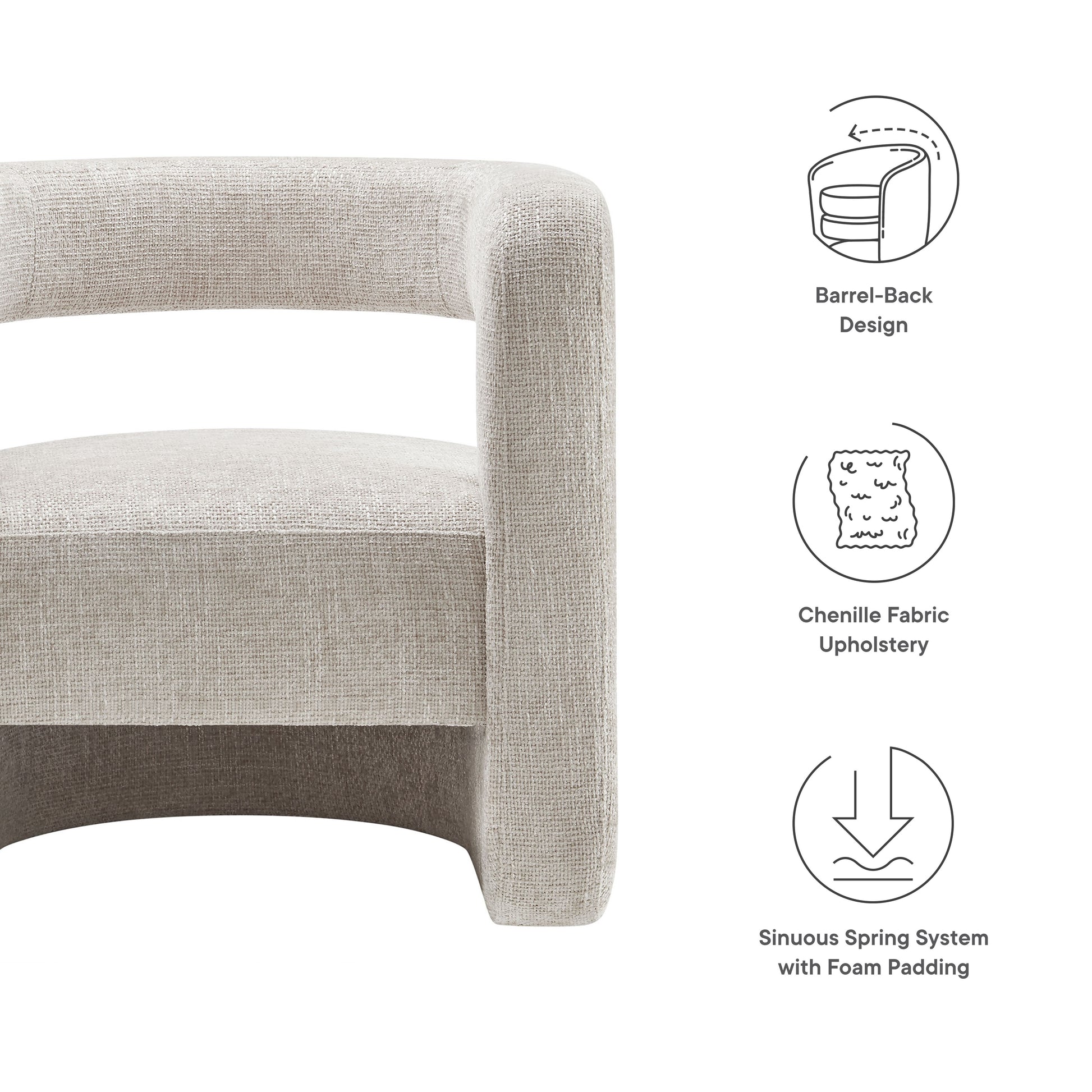 Jaylin Upholstered Chenille Accent Chair by Modway - Best Buy Furniture