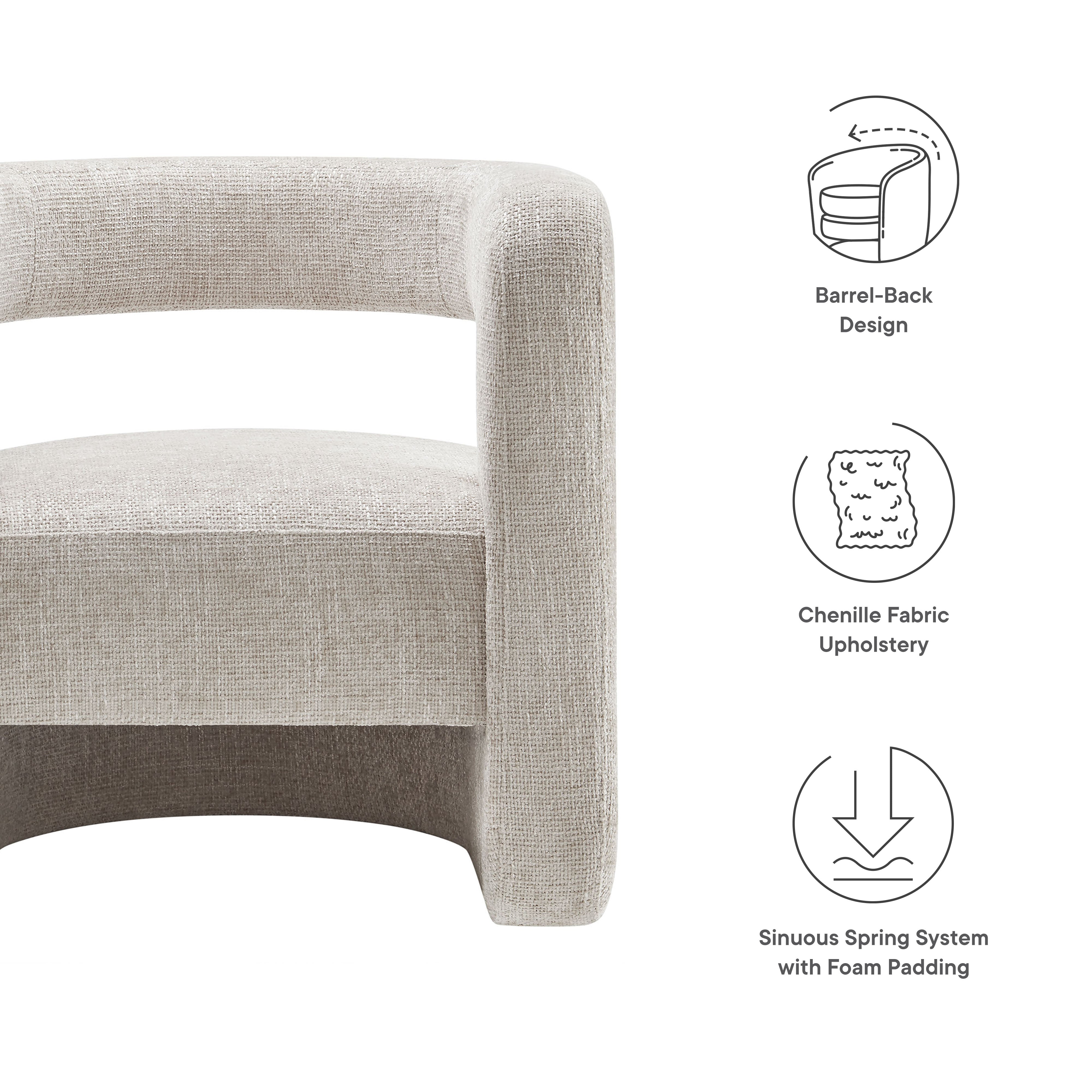 Jaylin Upholstered Chenille Accent Chair by Modway - Best Buy Furniture