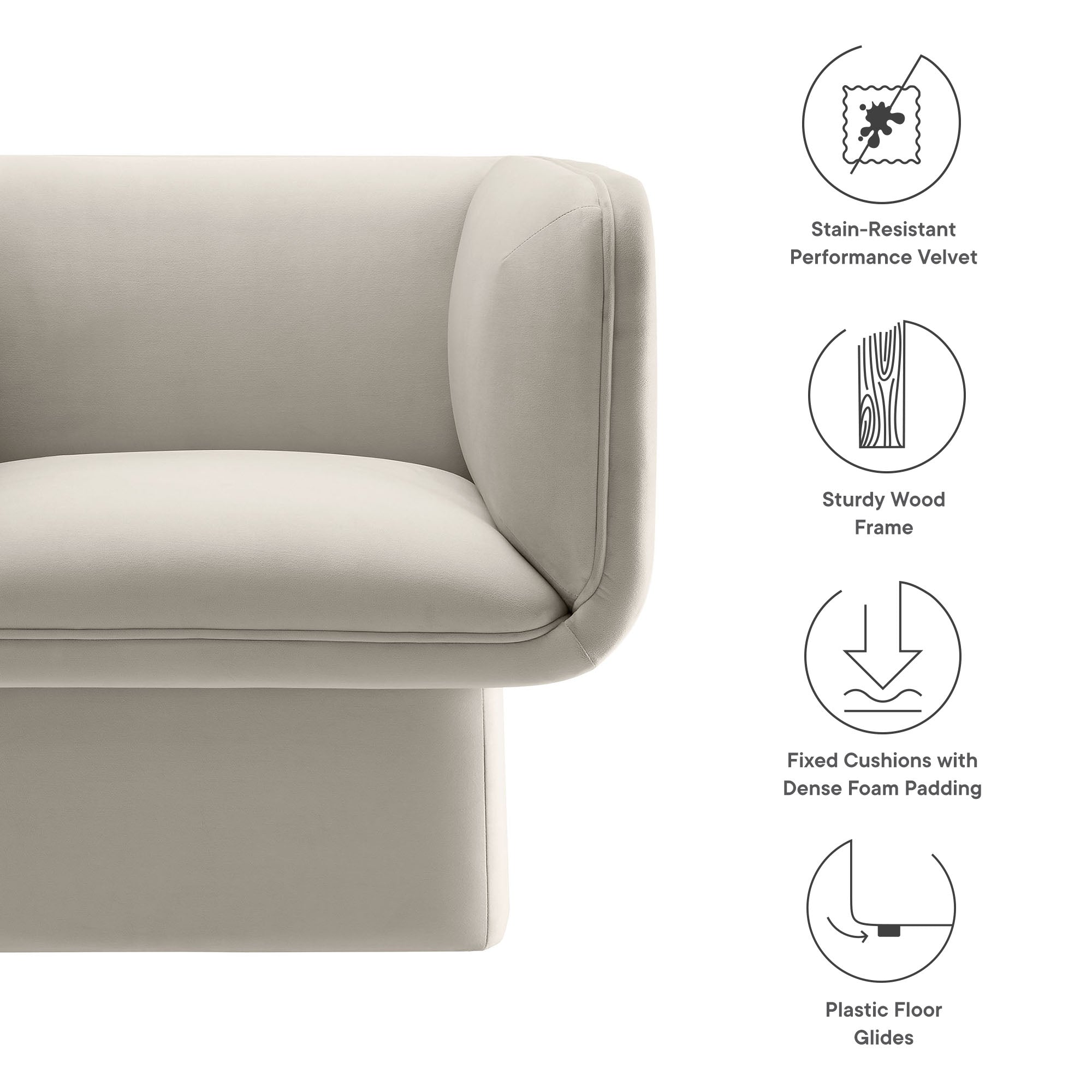 Tate Performance Velvet Accent Chair by Modway - Best Buy Furniture