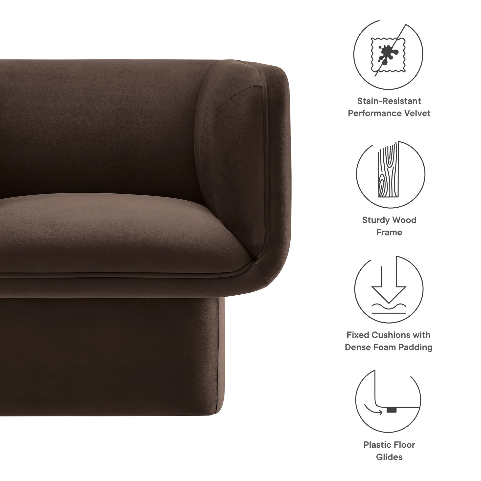 Tate Performance Velvet Accent Chair by Modway - Best Buy Furniture
