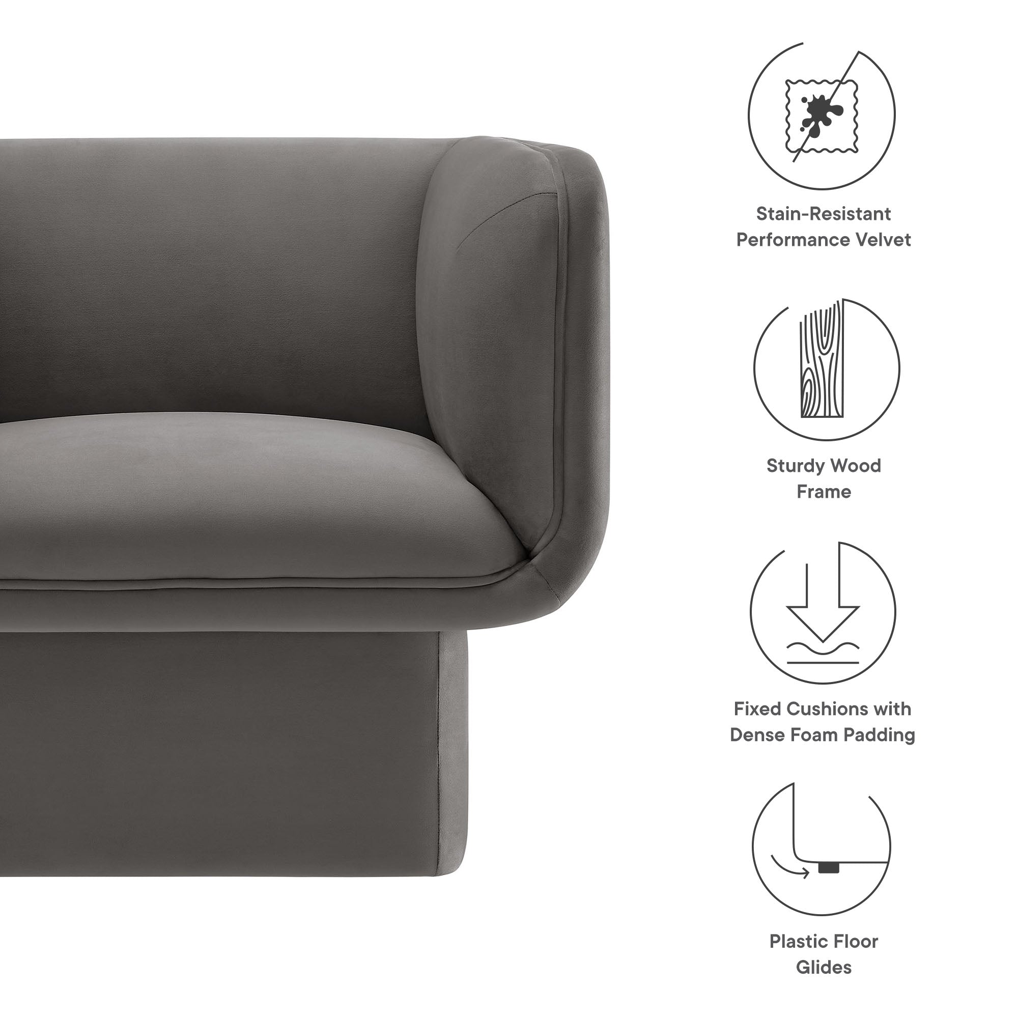 Tate Performance Velvet Accent Chair by Modway - Best Buy Furniture