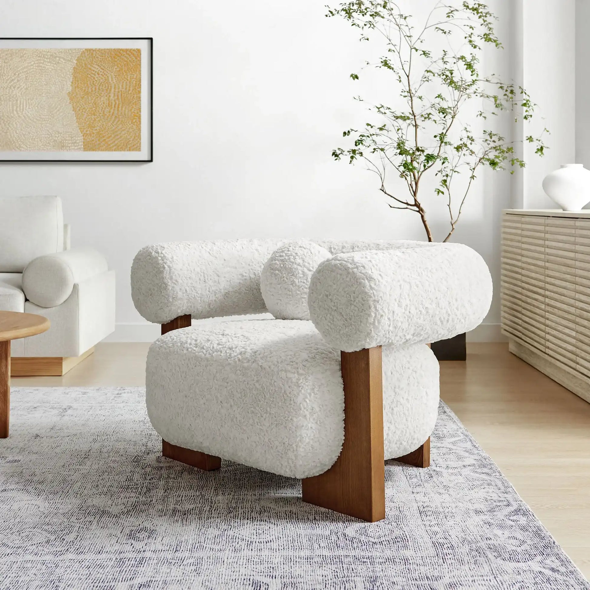 Jace Faux Fur Fabric Accent Chair - Best Buy Furniture