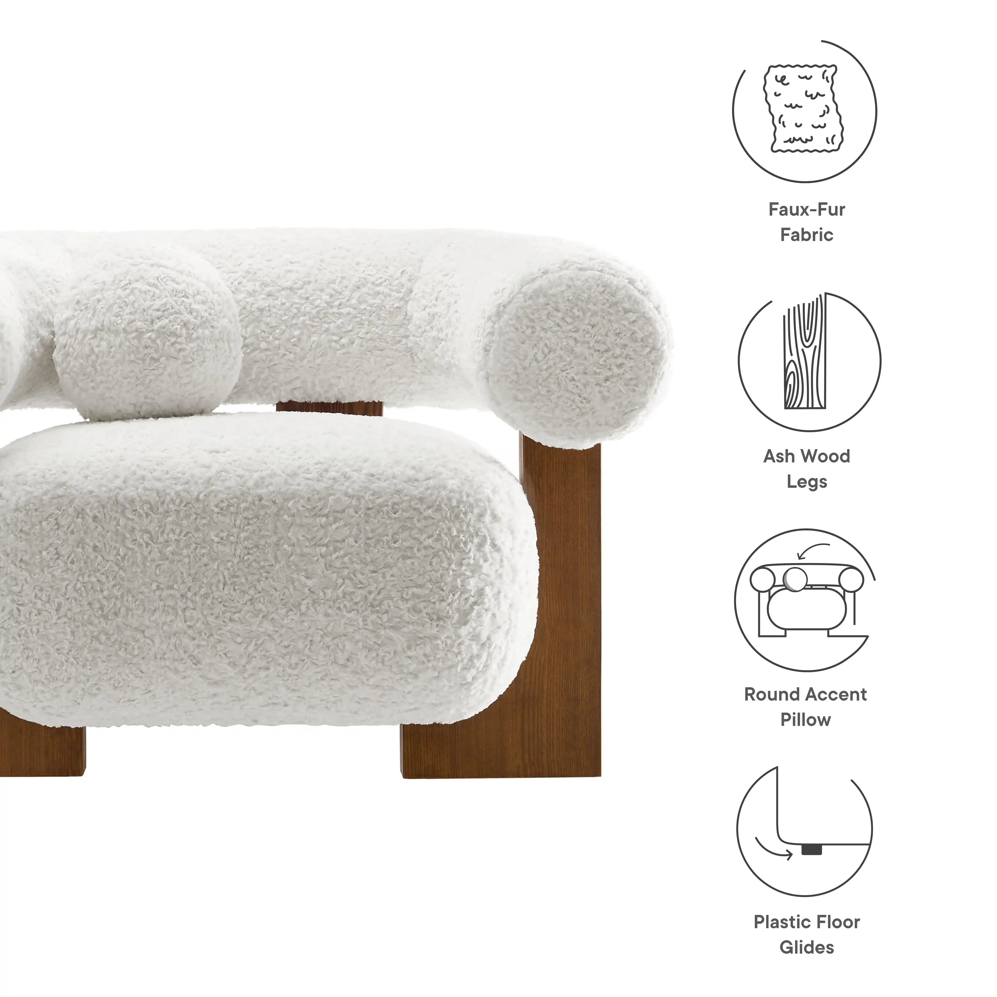 Jace Faux Fur Fabric Accent Chair - Best Buy Furniture