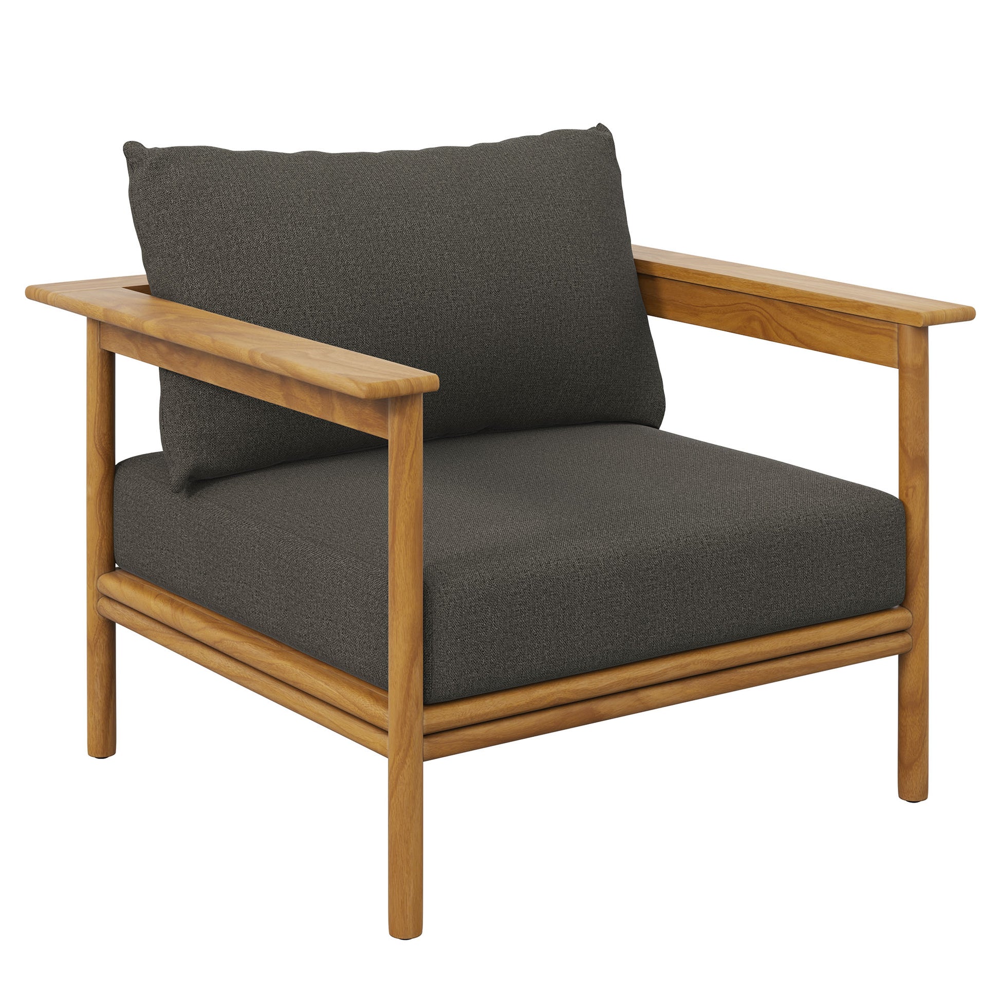 Wren Outdoor Patio Teak Wood Armchair and Ottoman Set by Modway - Best Buy Furniture
