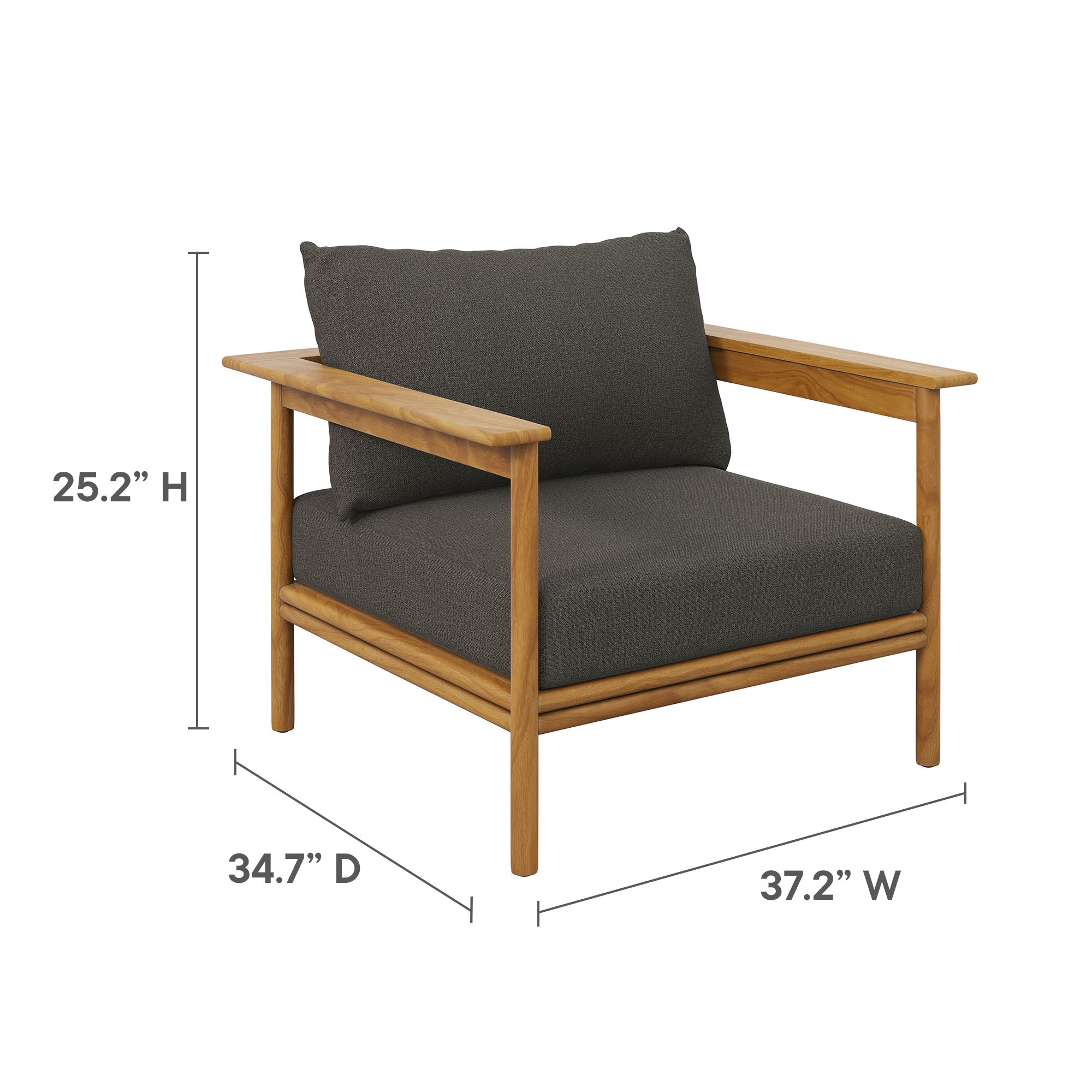 Wren Outdoor Patio Teak Wood Armchair by Modway - Best Buy Furniture
