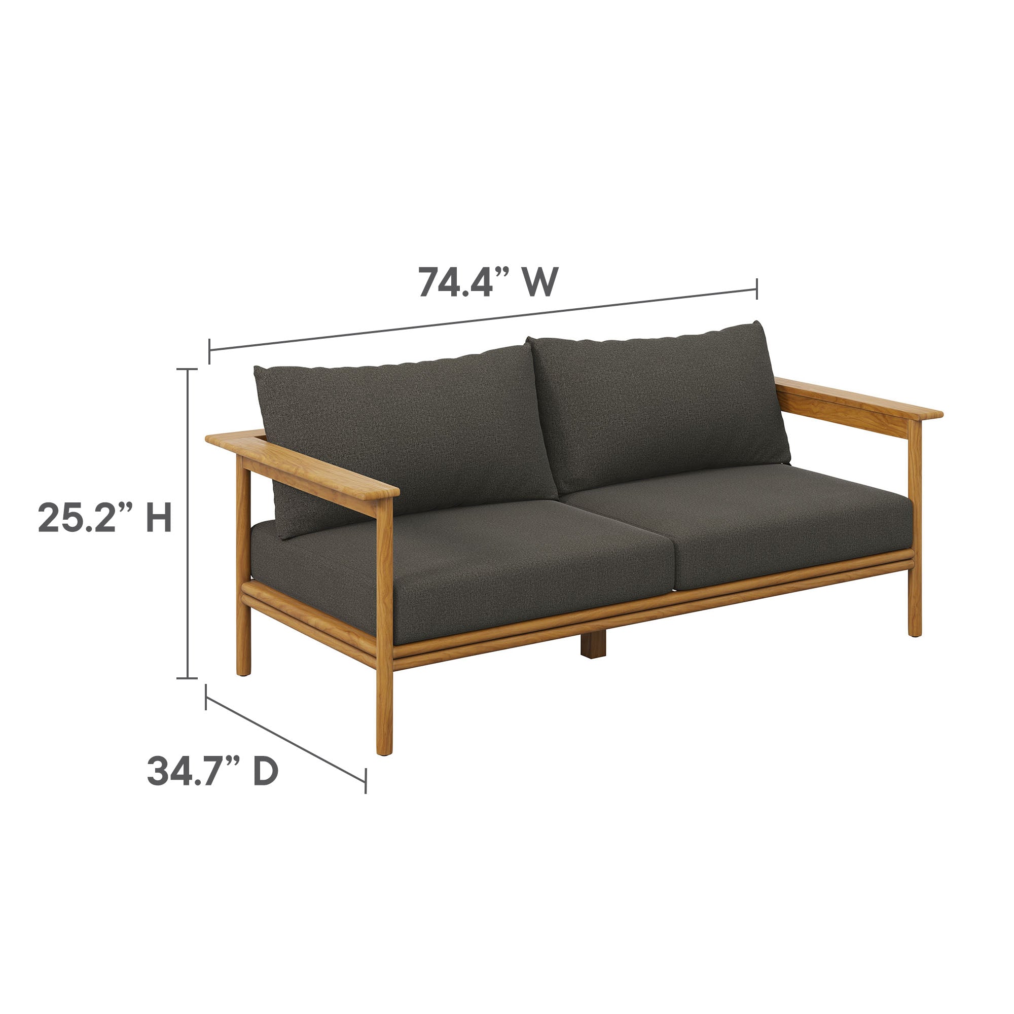 Wren Outdoor Patio Teak Wood Sofa by Modway - Best Buy Furniture