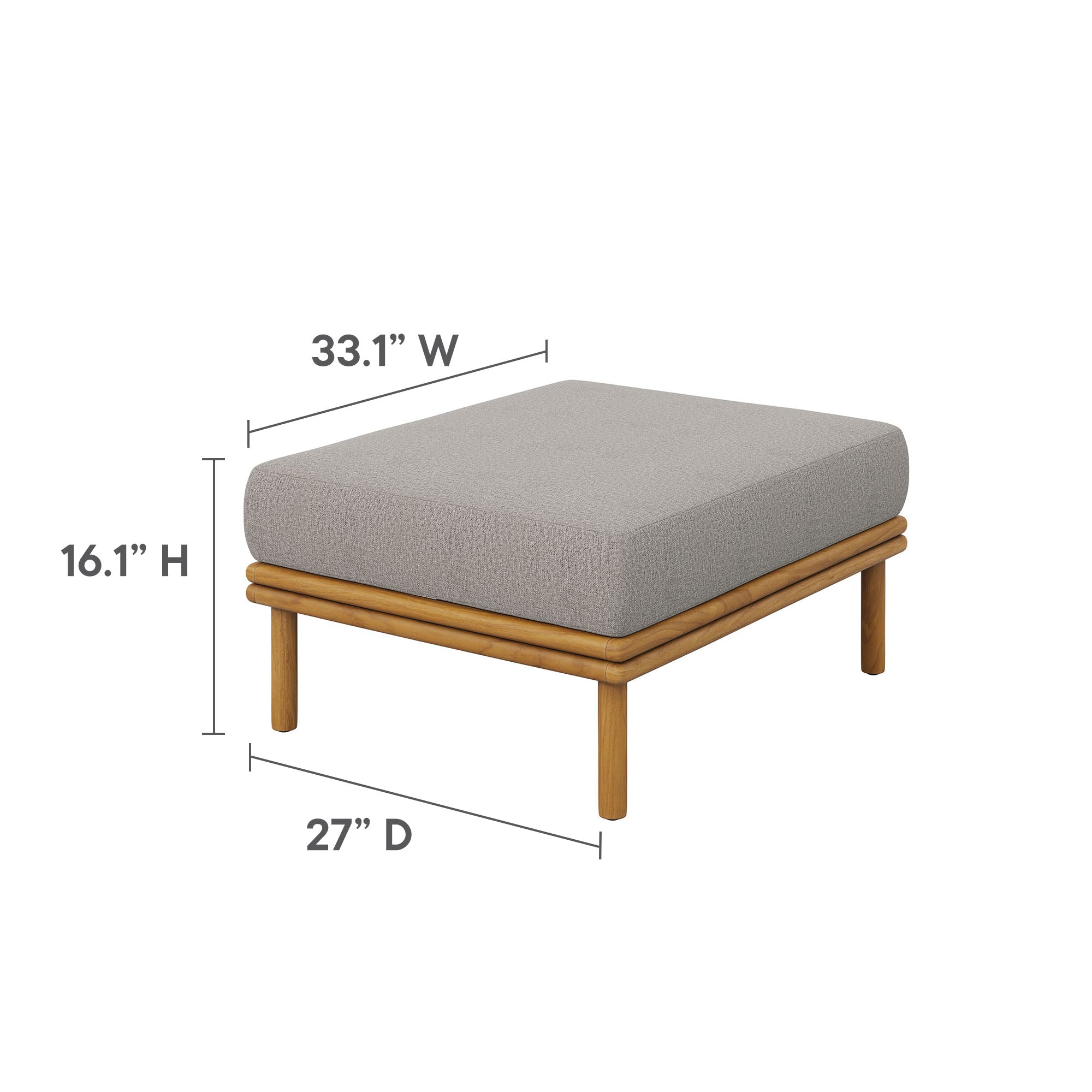 Wren 2-Piece Outdoor Patio Teak Wood Sofa and Ottoman Set by Modway - Best Buy Furniture