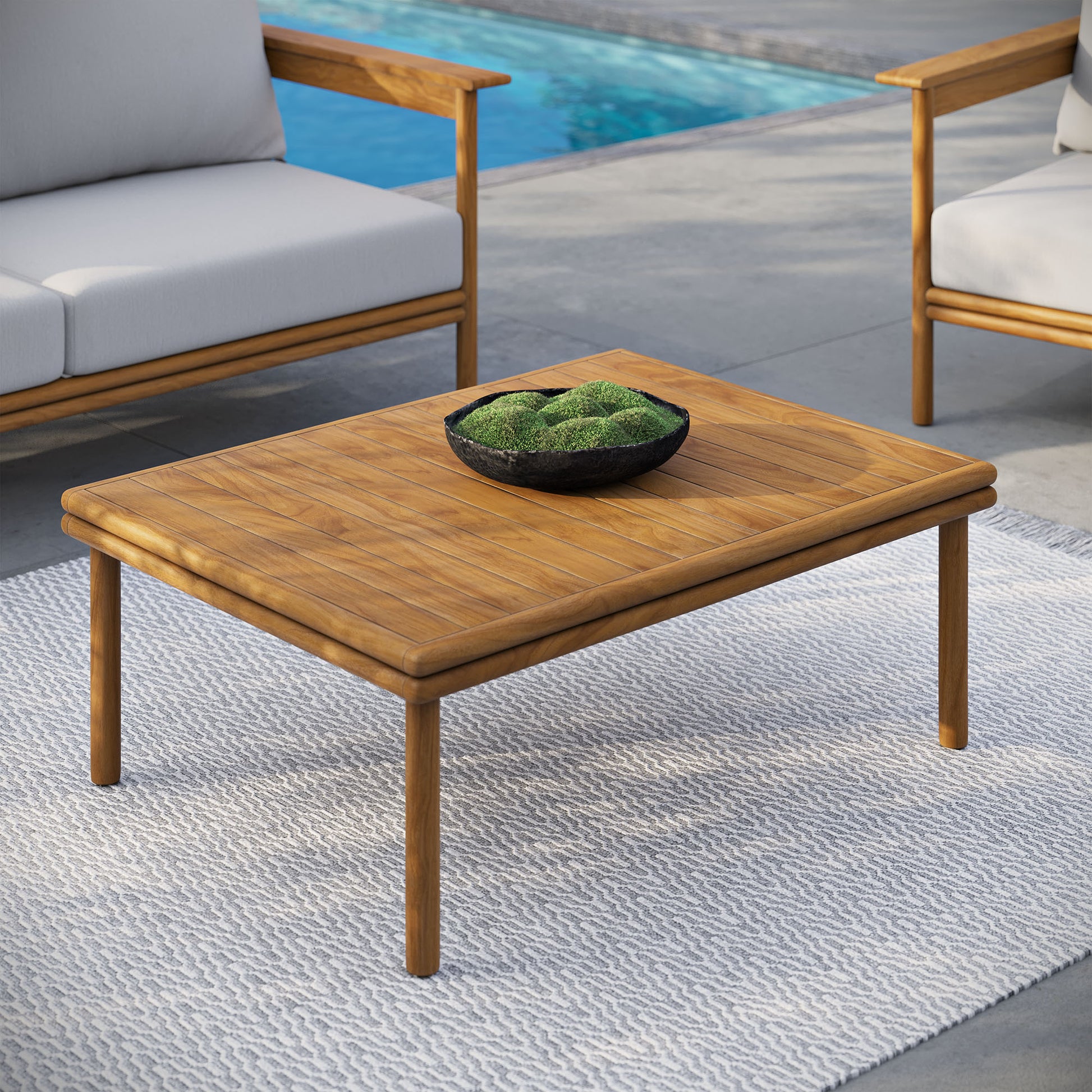 Wren Outdoor Patio Teak Wood Coffee Table by Modway - Best Buy Furniture