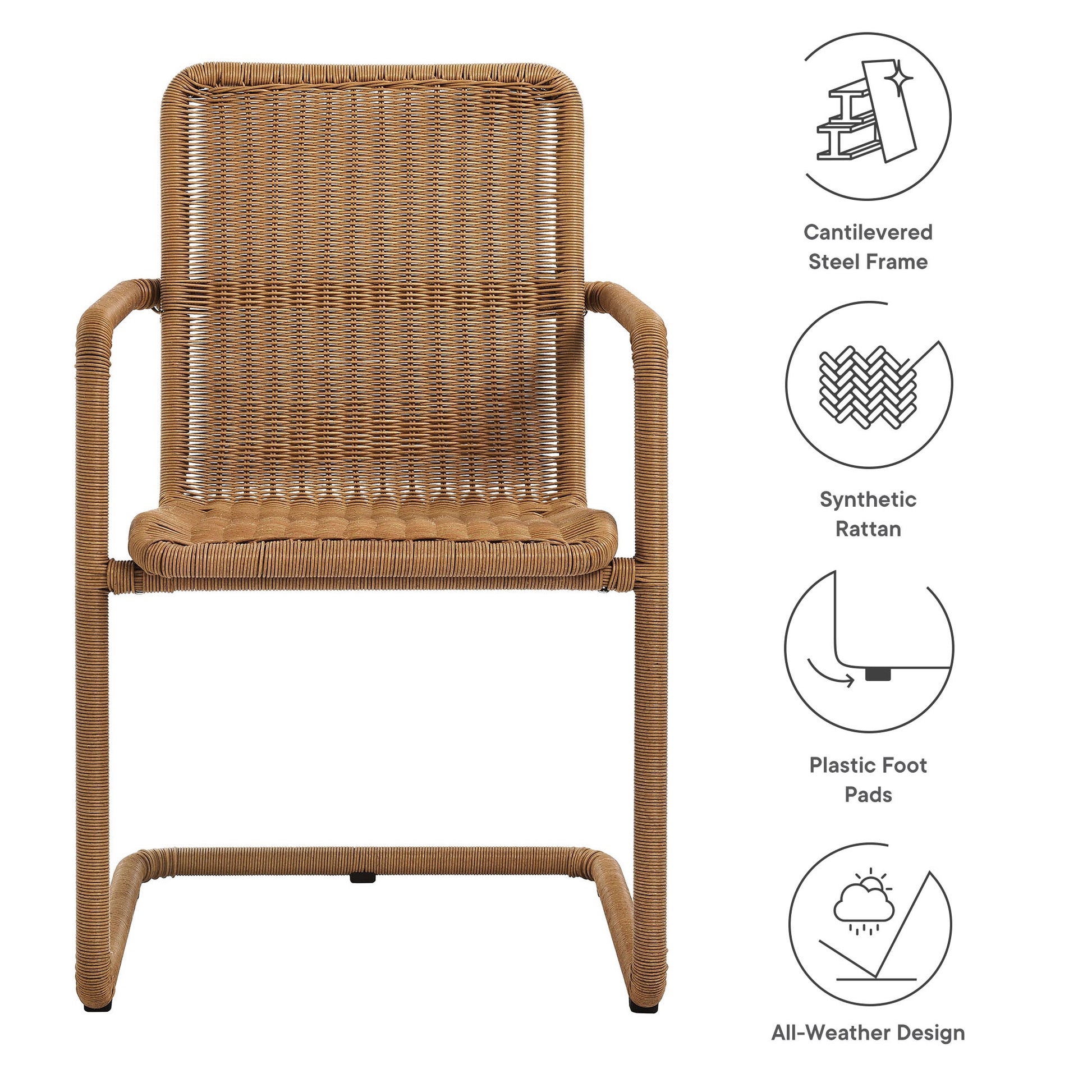 Abacus Outdoor Patio Wicker Dining Chairs Set of 2 by Modway - Best Buy Furniture