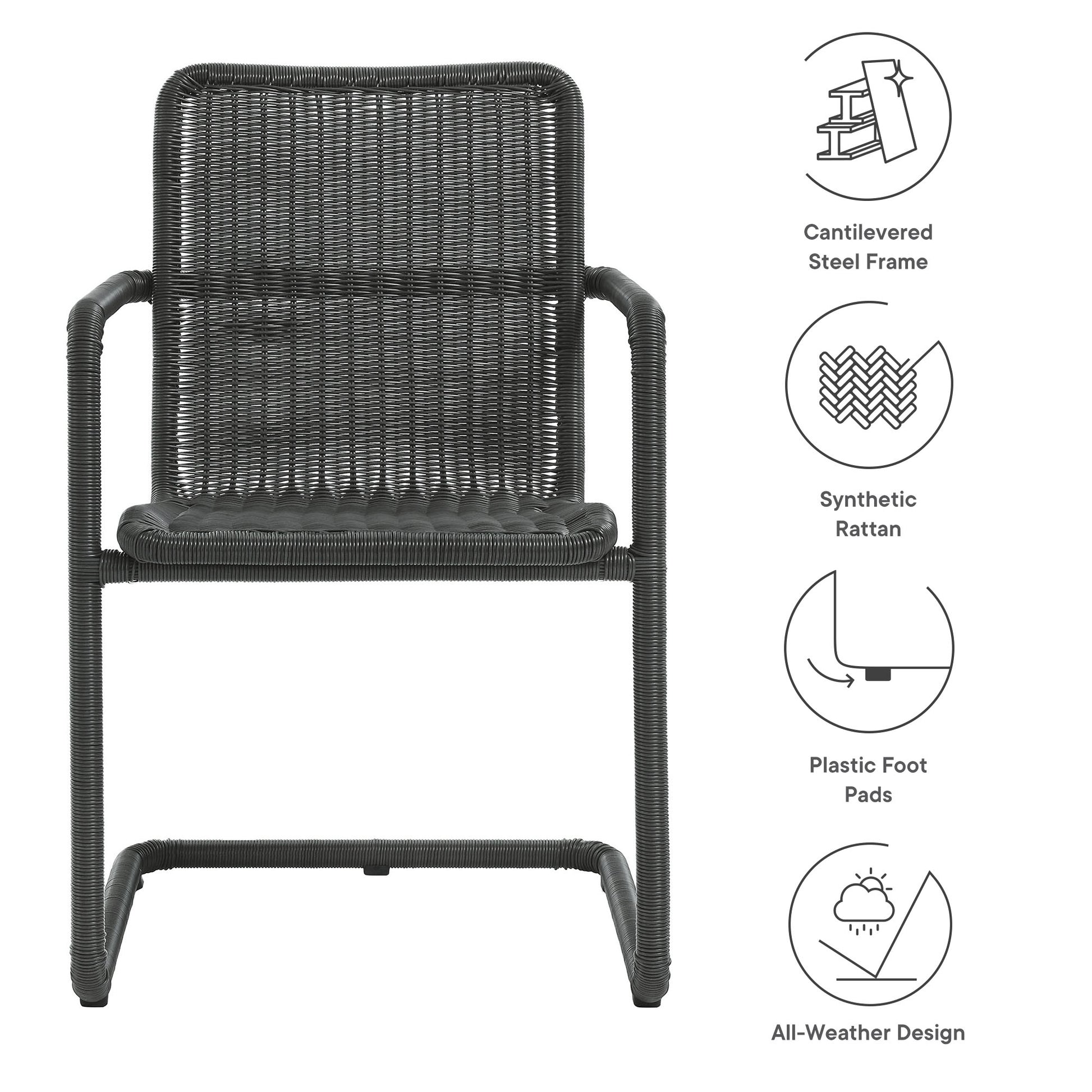 Abacus Outdoor Patio Wicker Dining Chairs Set of 2 by Modway - Best Buy Furniture