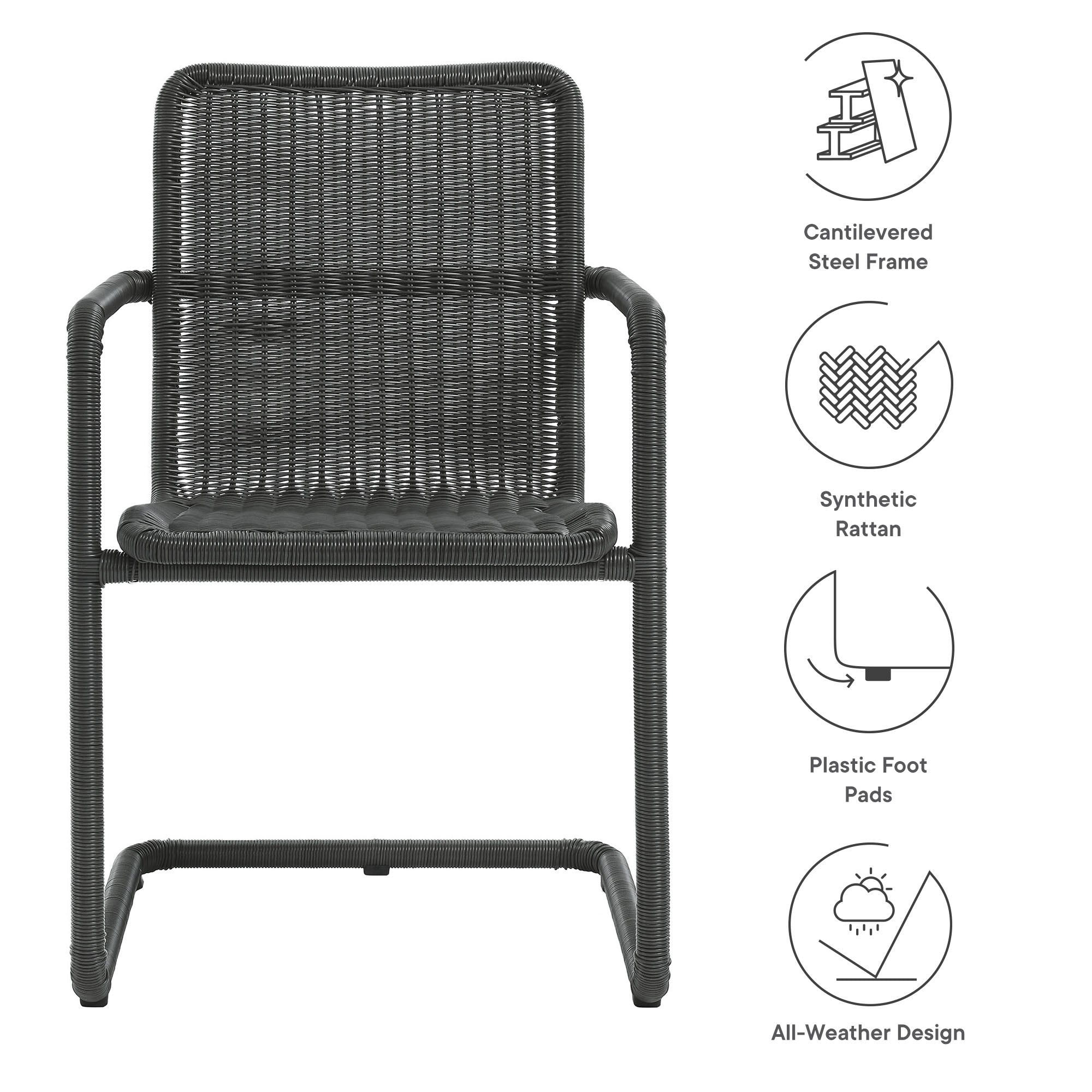 Abacus Outdoor Patio Wicker Dining Chairs Set of 2 by Modway - Best Buy Furniture