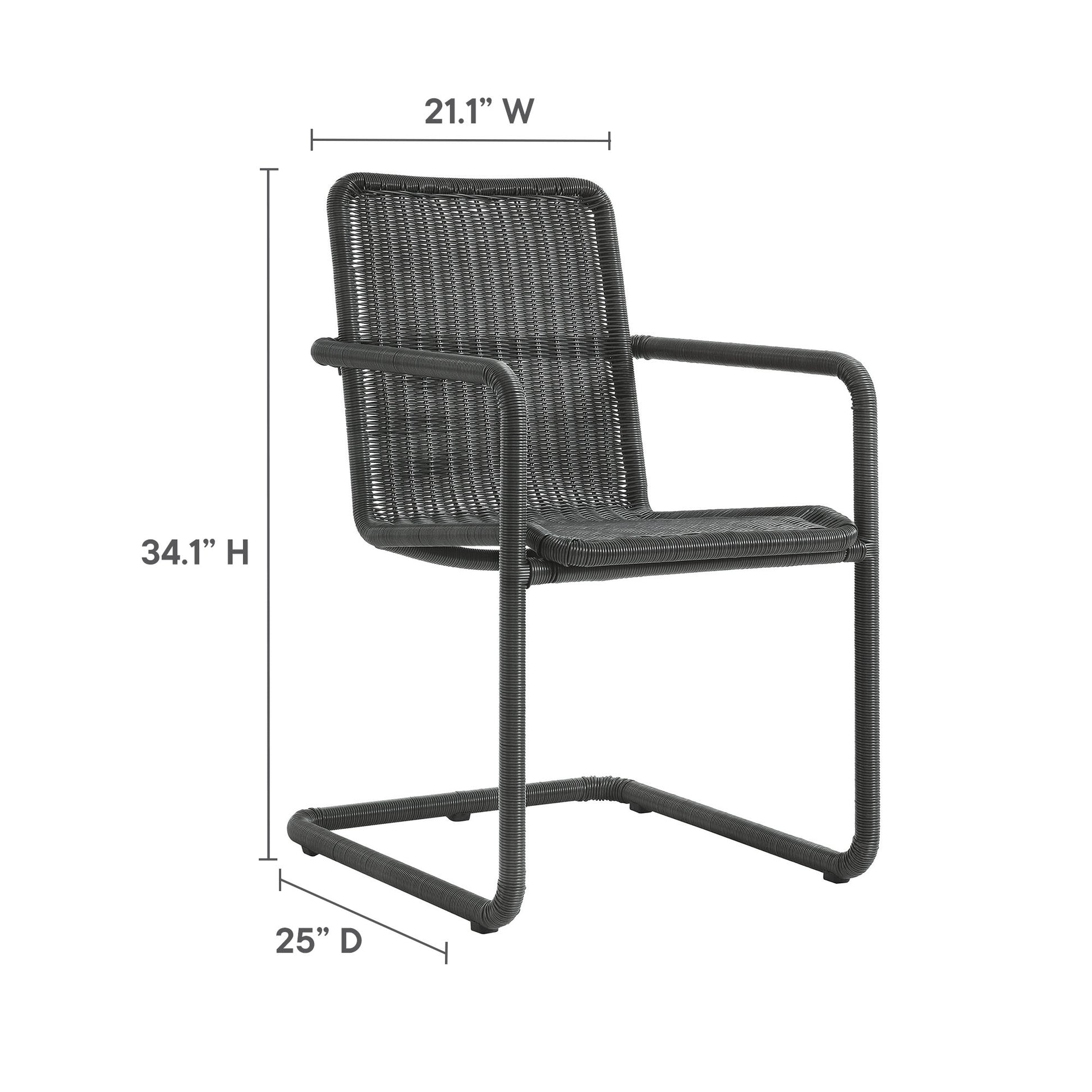 Abacus 7-Piece Rectangular Outdoor Patio Aluminum Dining Table Set with Rattan Armchairs by Modway - Best Buy Furniture
