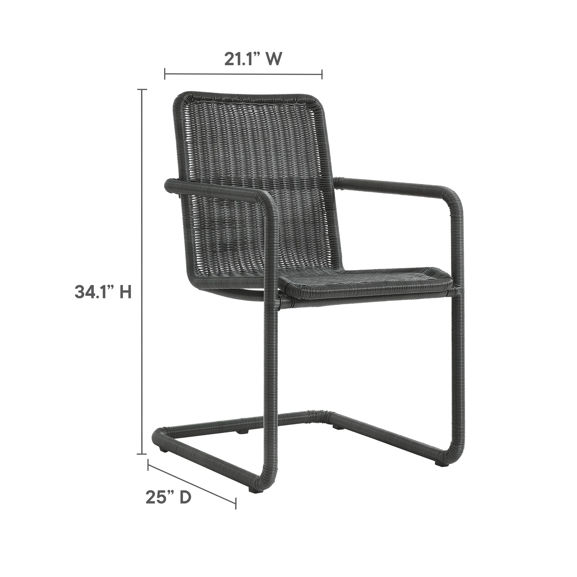 Abacus 7-Piece Rectangular Outdoor Patio Aluminum Dining Table Set with Rattan Armchairs by Modway - Best Buy Furniture