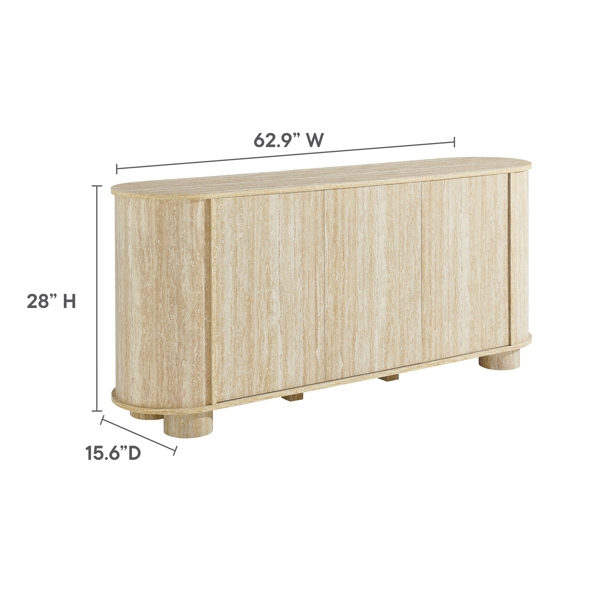 Overture 63� Oval Faux Travertine Sideboard by Modway - Best Buy Furniture