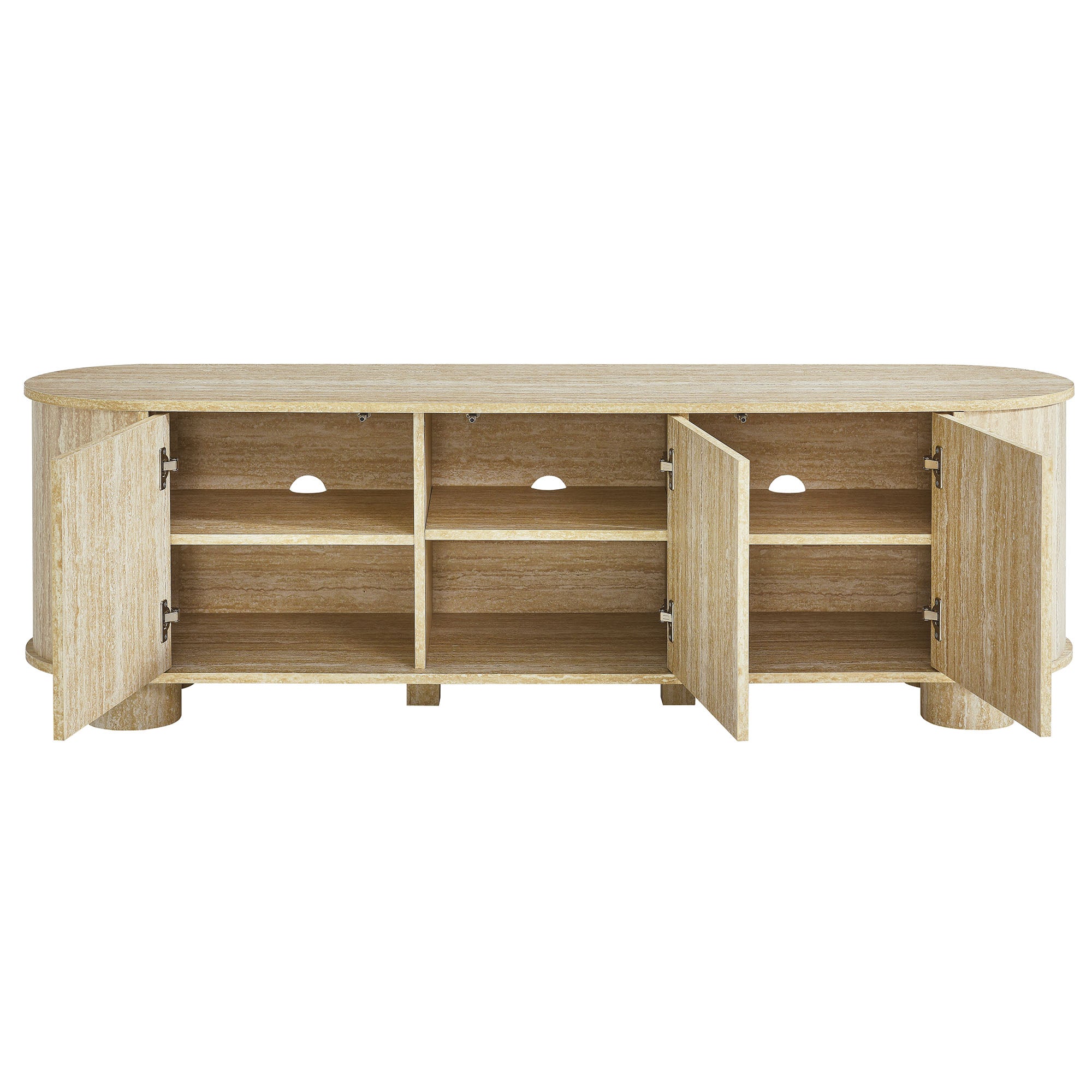 Overture 63� Oval Faux Travertine TV Stand by Modway - Best Buy Furniture