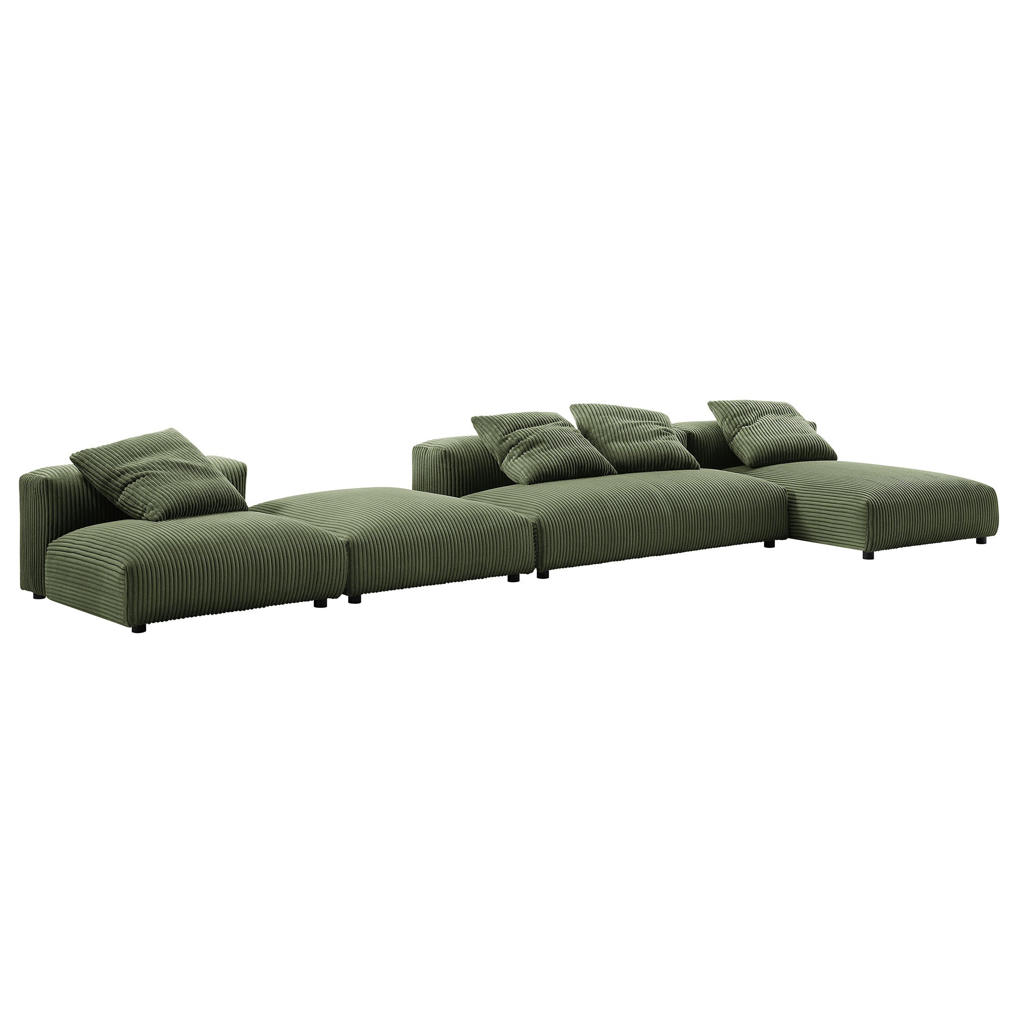 Solace 4-Piece Modular Corduroy Upholstered Sectional Sofa With Ottoman by Modway - Best Buy Furniture