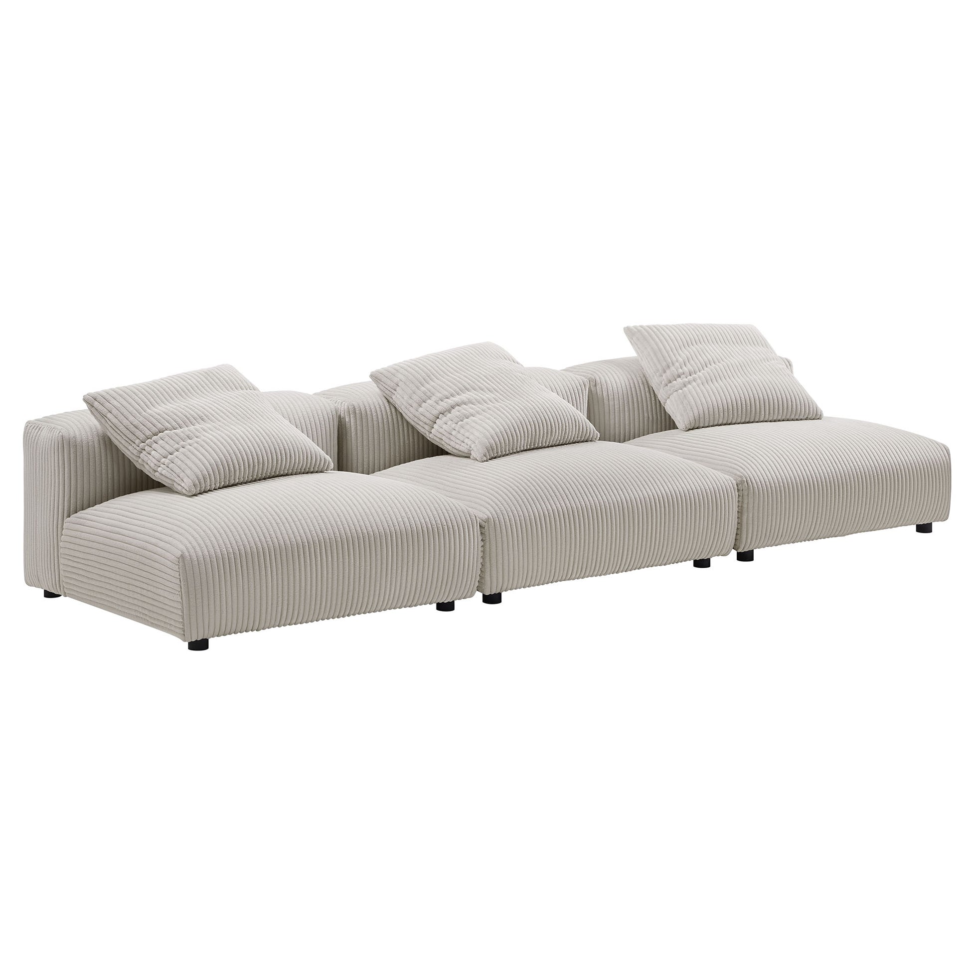 Solace 3-Piece Modular Corduroy Upholstered Sofa by Modway - Best Buy Furniture
