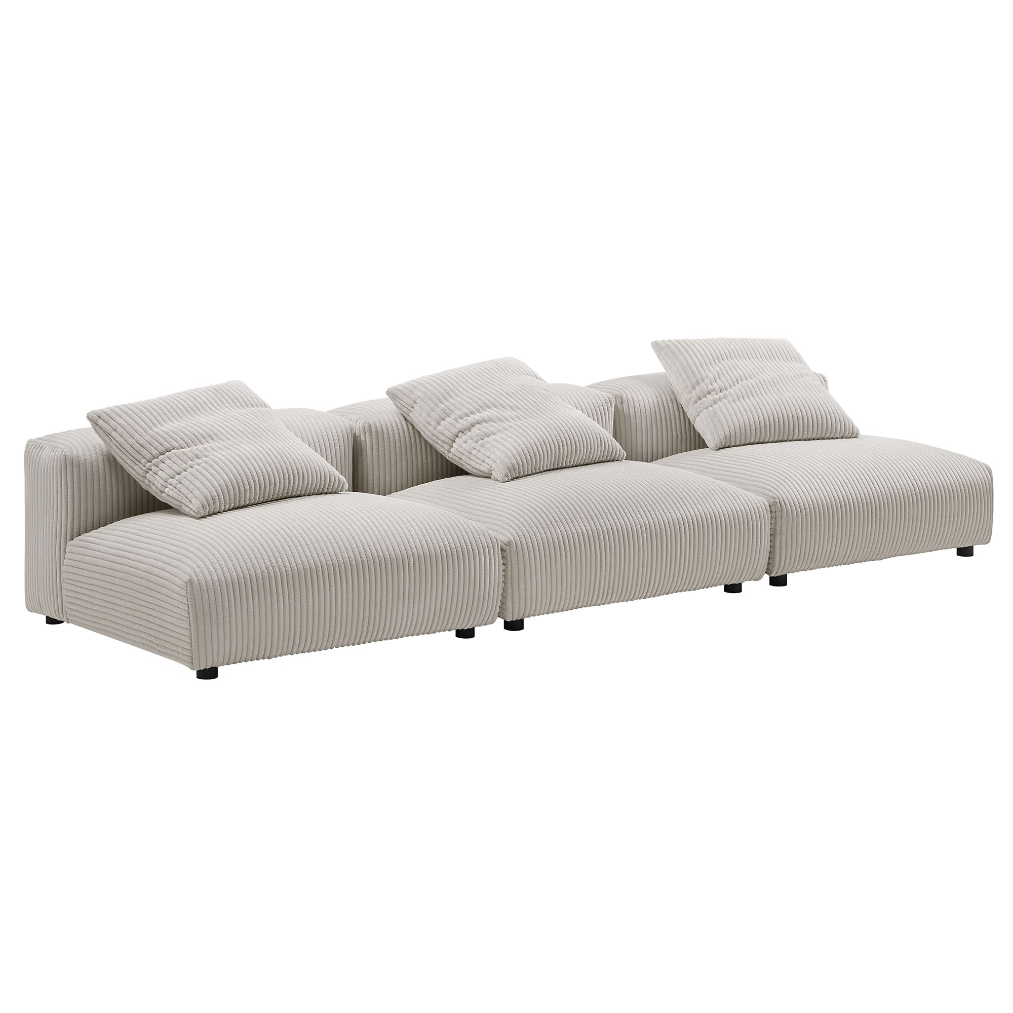 Solace 3-Piece Modular Corduroy Upholstered Sofa by Modway - Best Buy Furniture