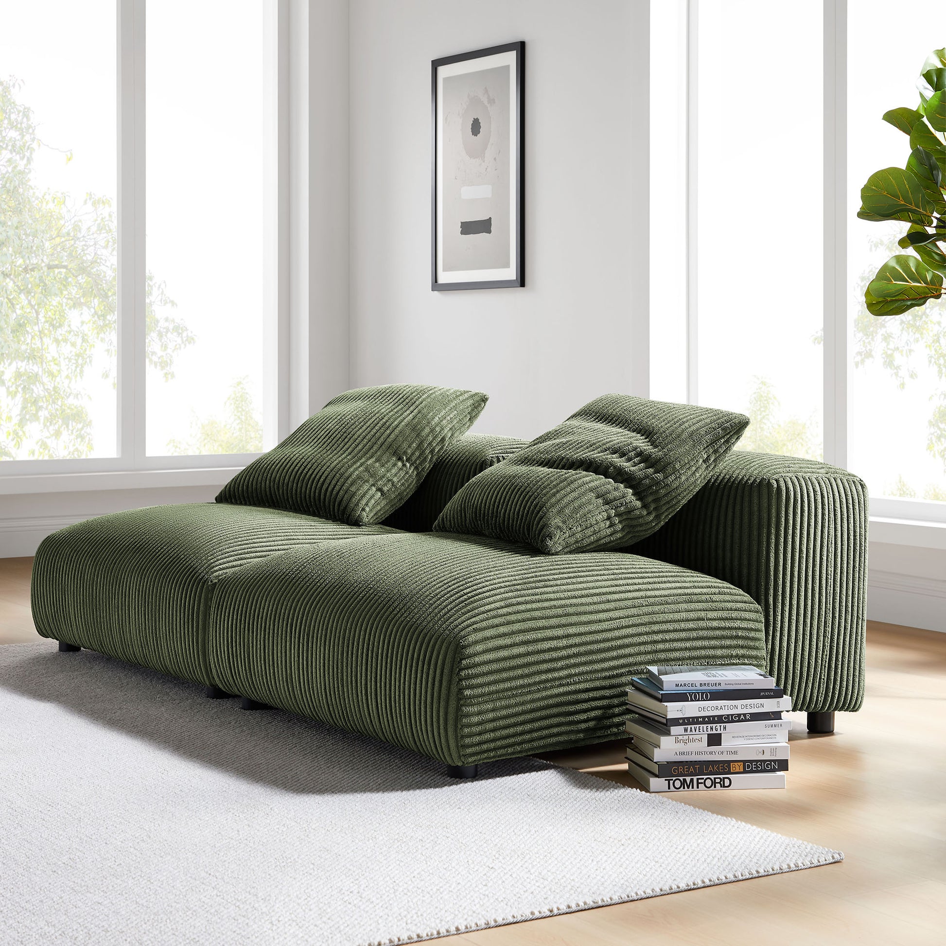 Solace 2-Piece Modular Corduroy Upholstered Sofa by Modway - Best Buy Furniture