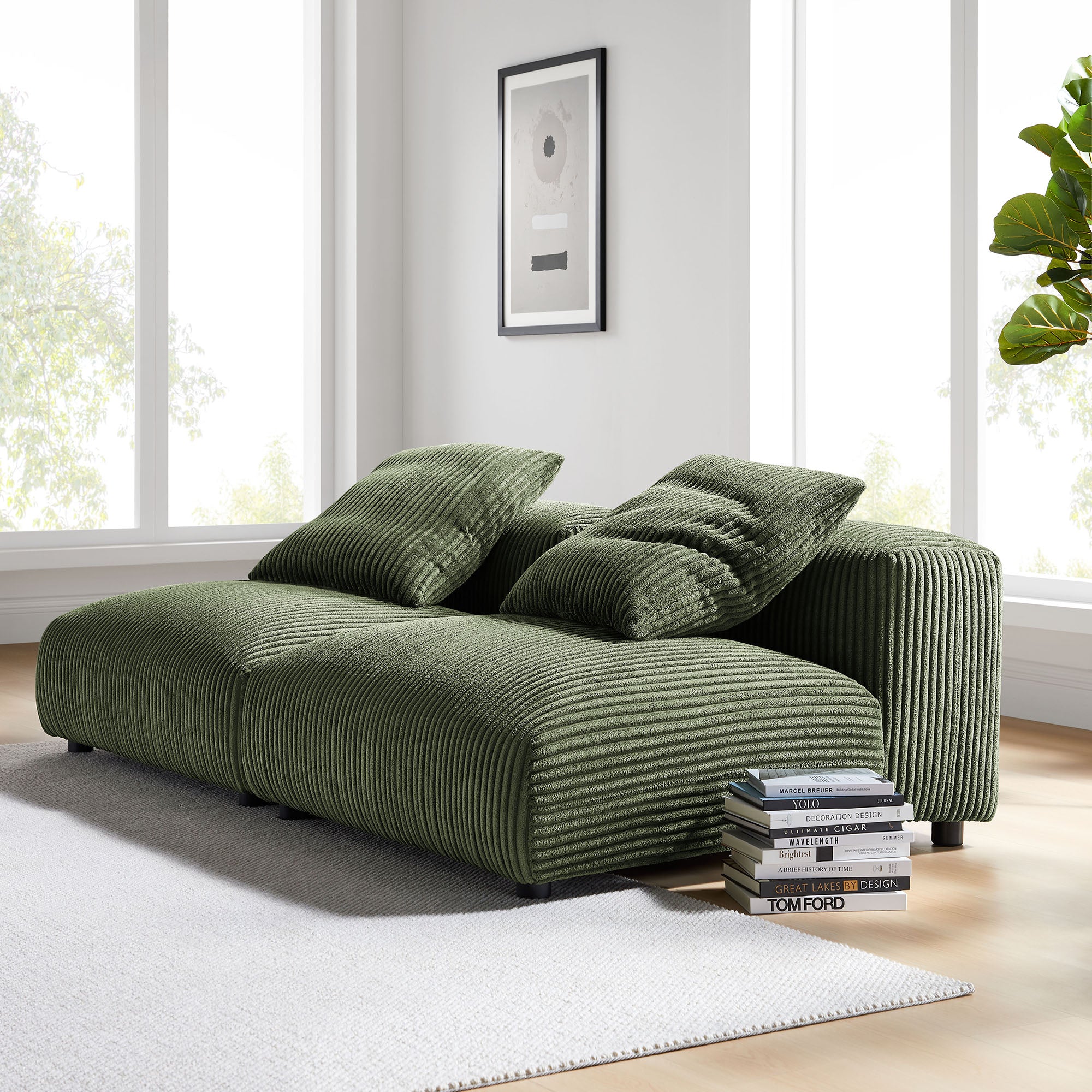 Solace 2-Piece Modular Corduroy Upholstered Sofa by Modway - Best Buy Furniture