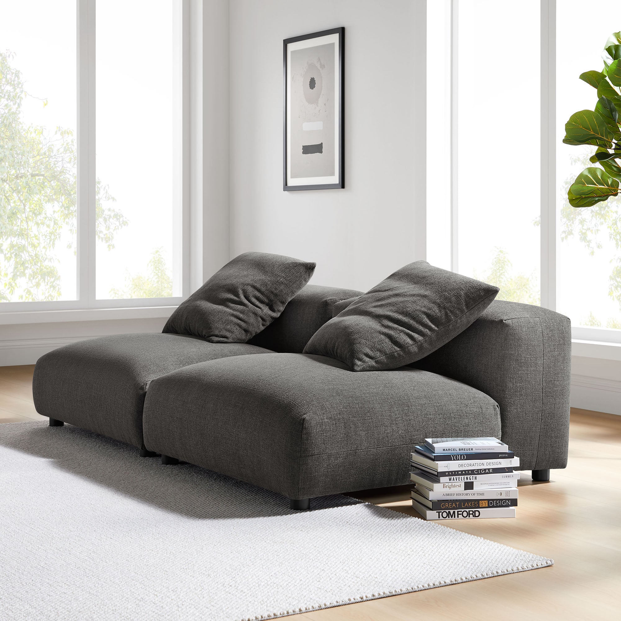 Solace 2-Piece Modular Upholstered Fabric Sofa by Modway - Best Buy Furniture
