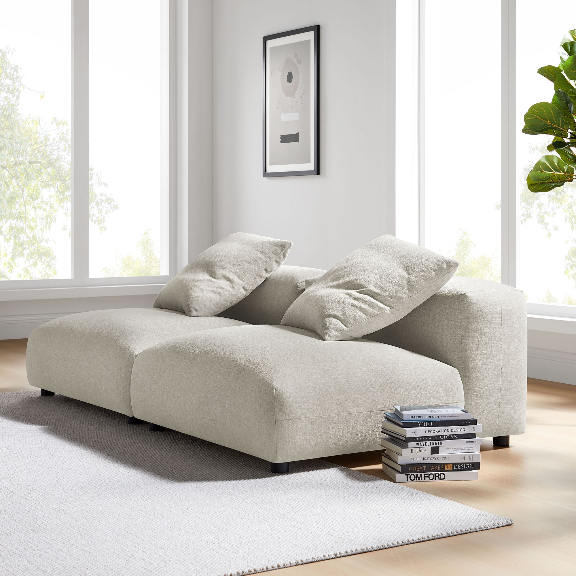 Solace 2-Piece Modular Upholstered Fabric Sofa by Modway - Best Buy Furniture