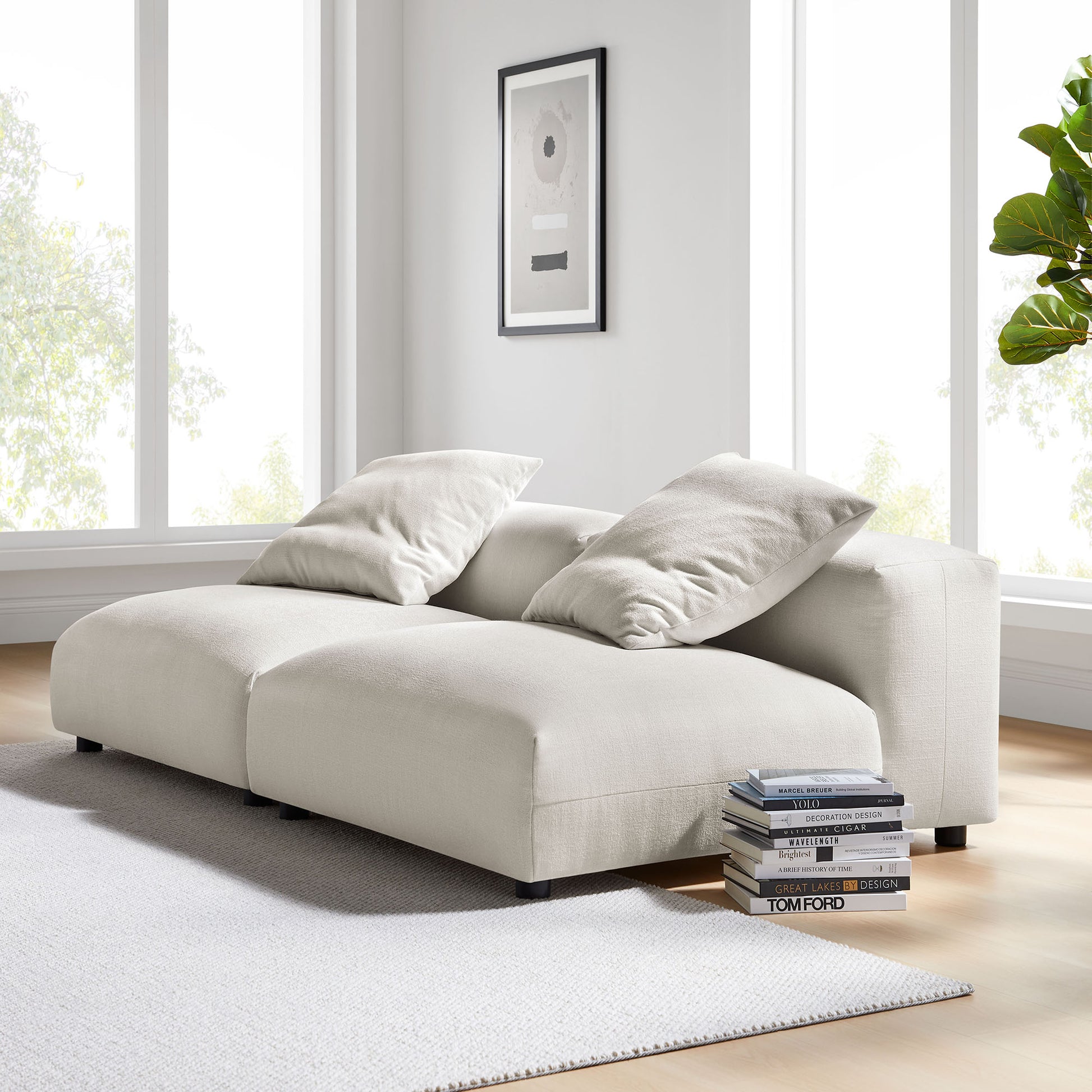 Solace 2-Piece Modular Upholstered Fabric Sofa by Modway - Best Buy Furniture
